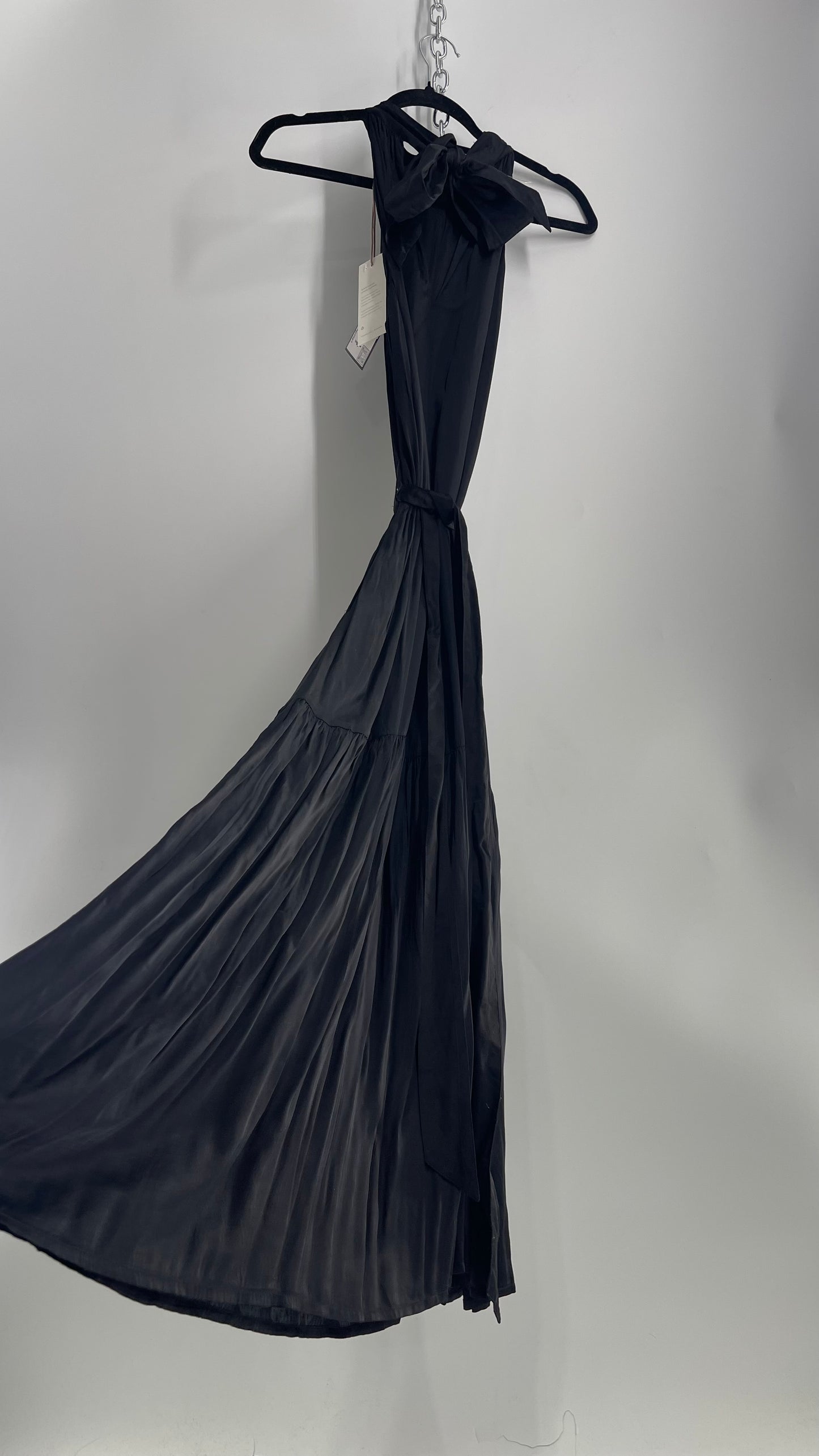 Cleobella Black Silky Shiny Full Length Gown with Tags Attached (Small)