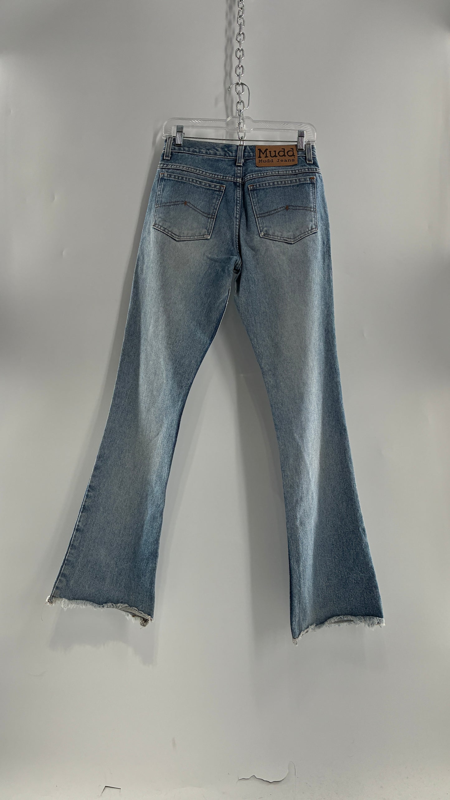 Vintage MUDD Light Wash Kick Flare Jeans with Oversized Jacron (7)