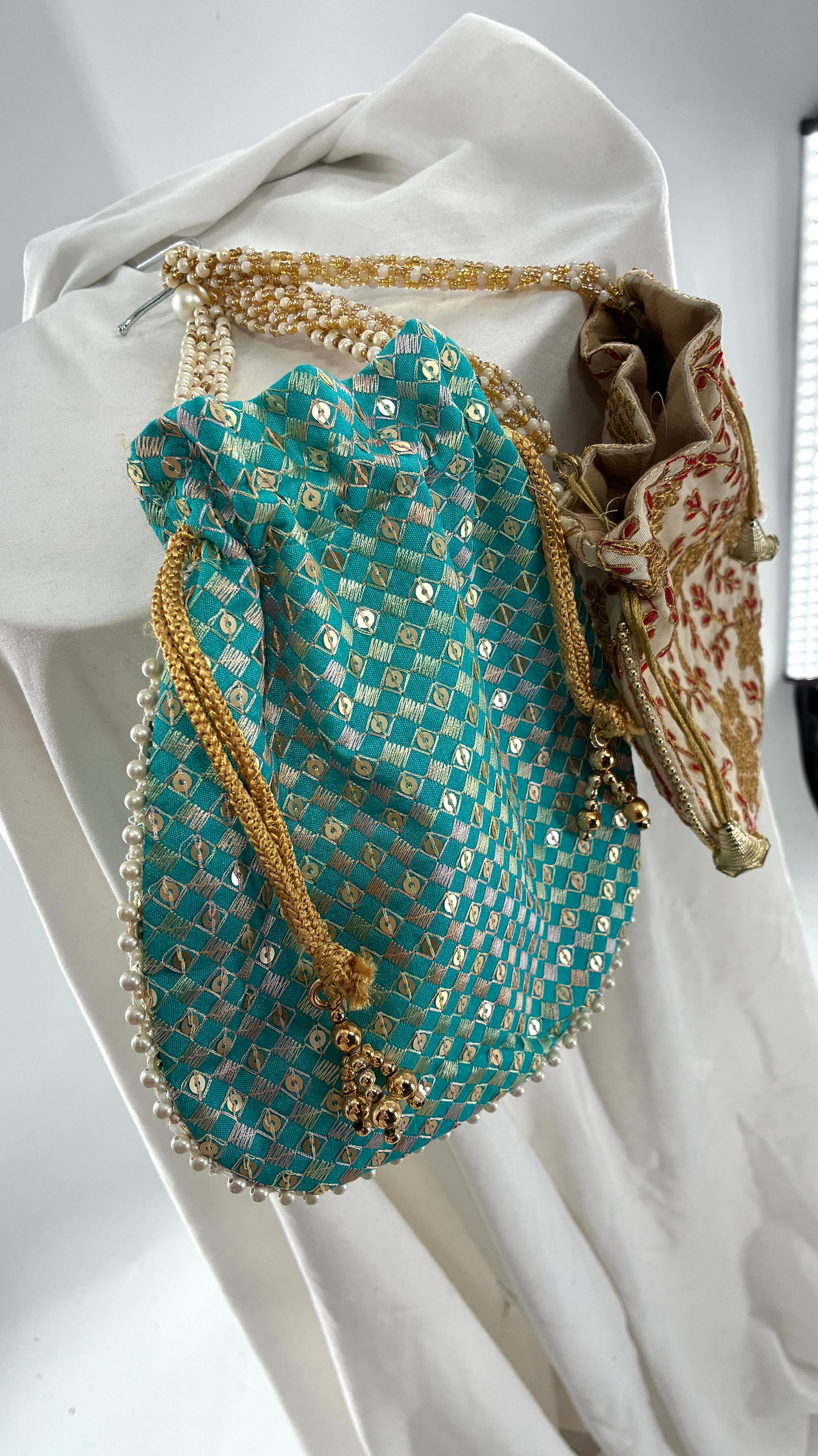 Vintage Beaded Wristlet Purse 2 Pc Set