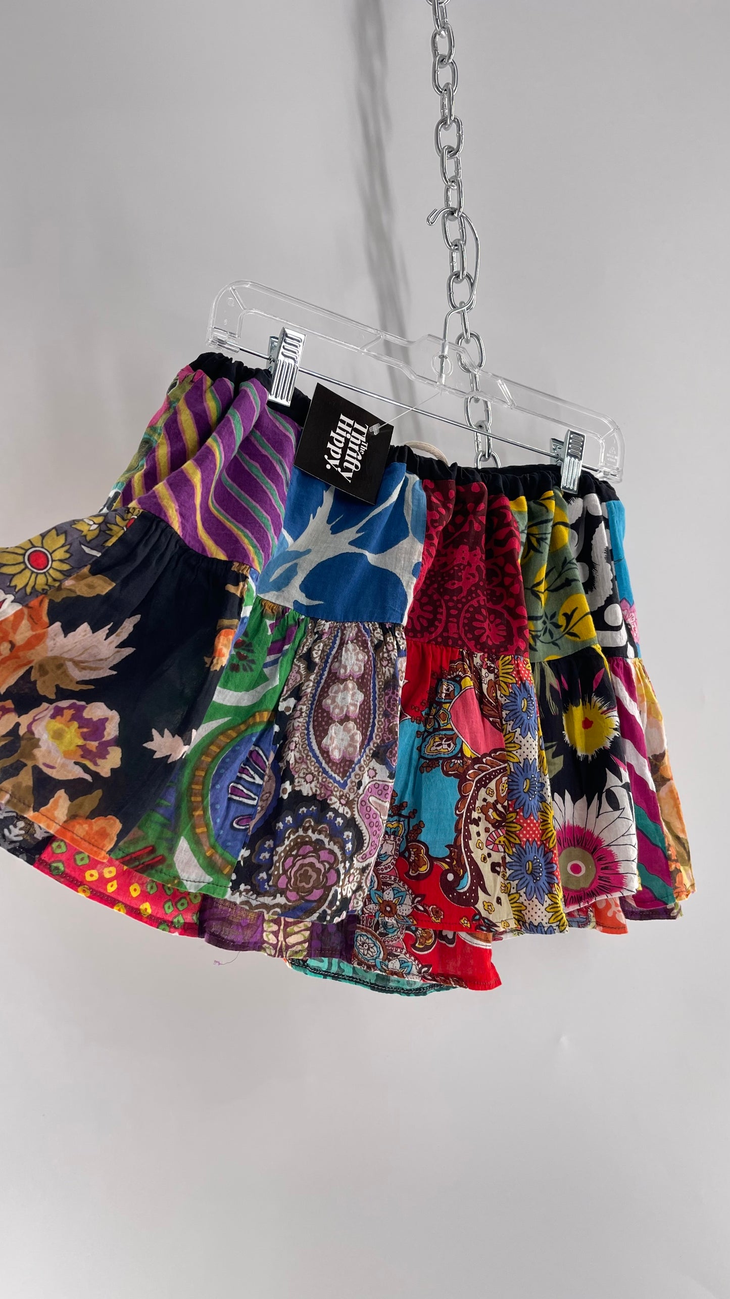 Vintage Bai Tong Tropical Patchwork Shorts/Skort (Medium)