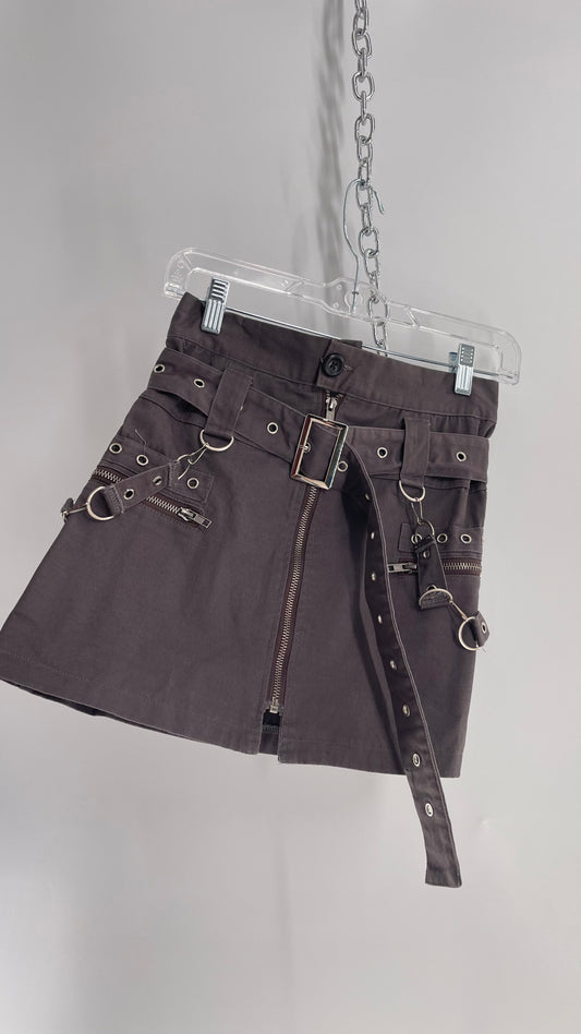 CARMAR LF Gray Grommet Belt, Chain, Studded Tactical Skirt (8)