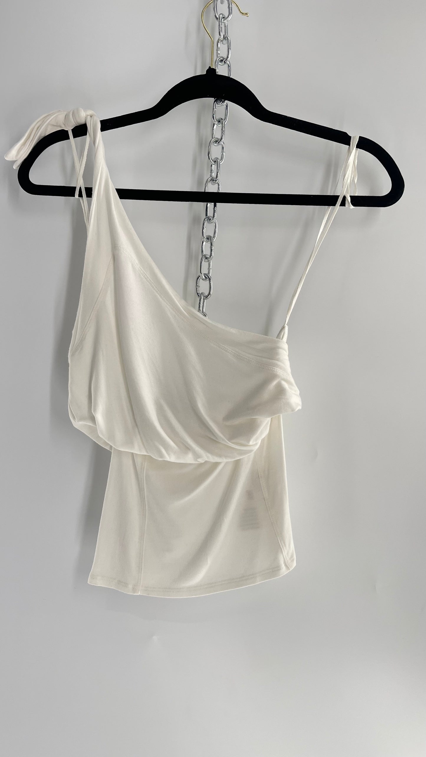 Free People White One Shoulder Slim Torso Top (XS)