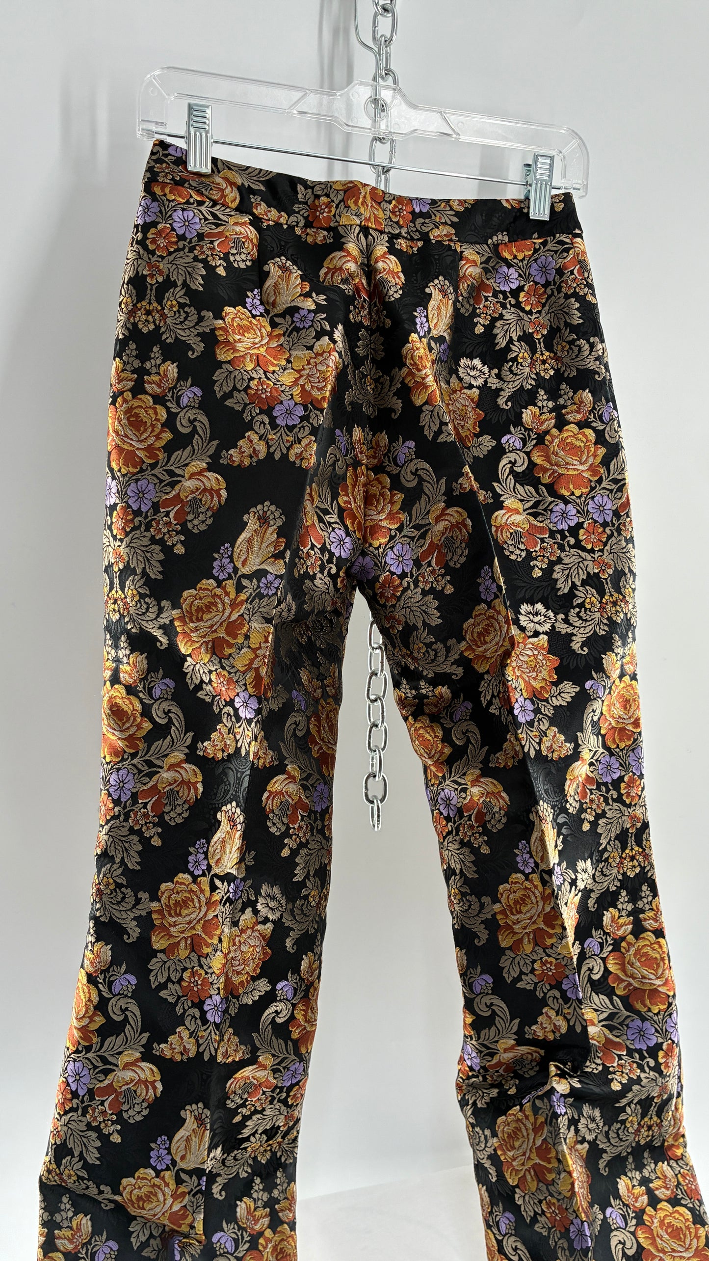 Vintage DOLCE & GABANNA Silk Black Brocade Trouser (42)