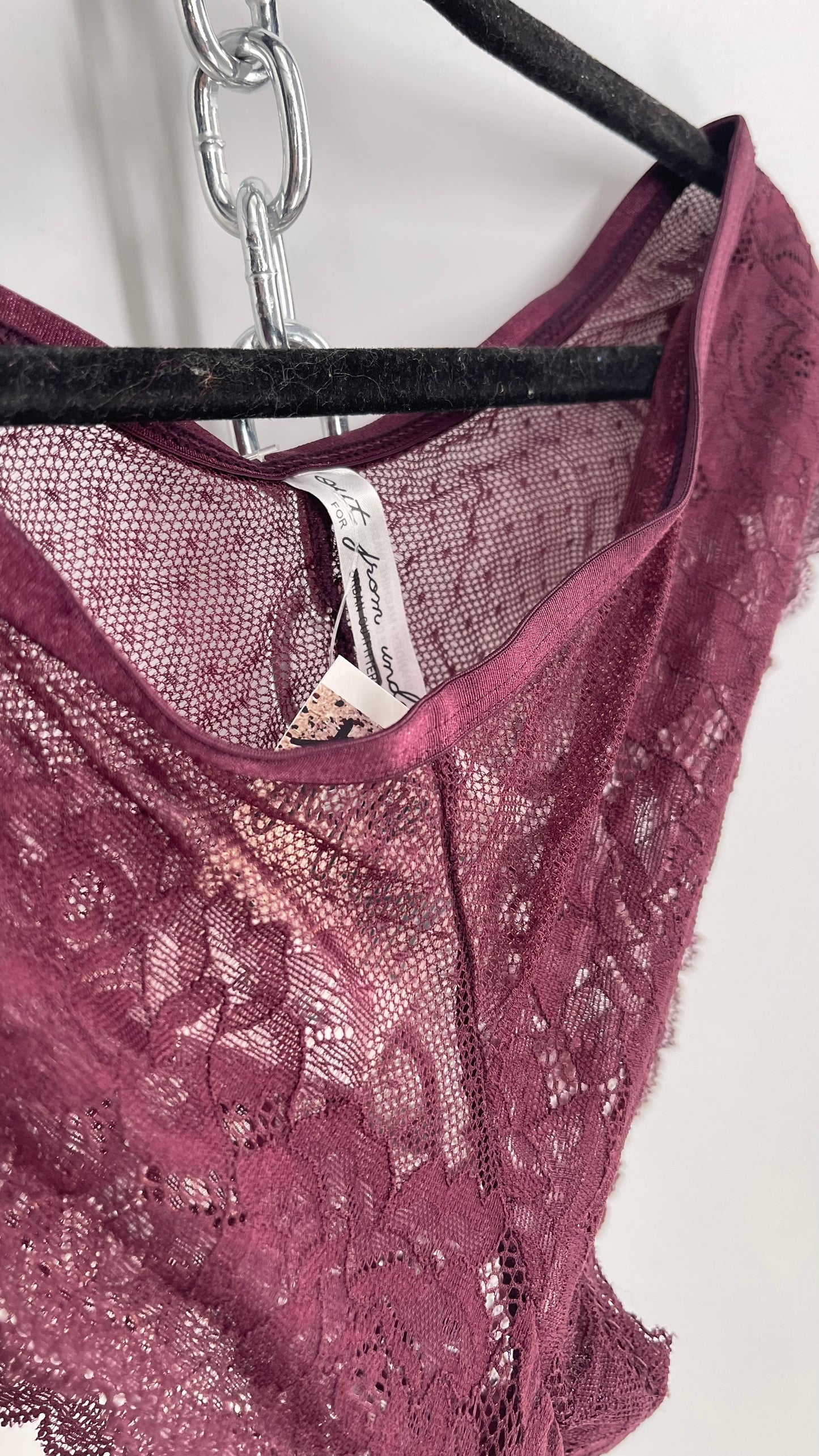 Out From Under Burgundy Lace Panty (Small)