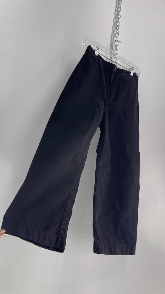 Free People Black High Waisted Chino Style Baggy Crop (27)