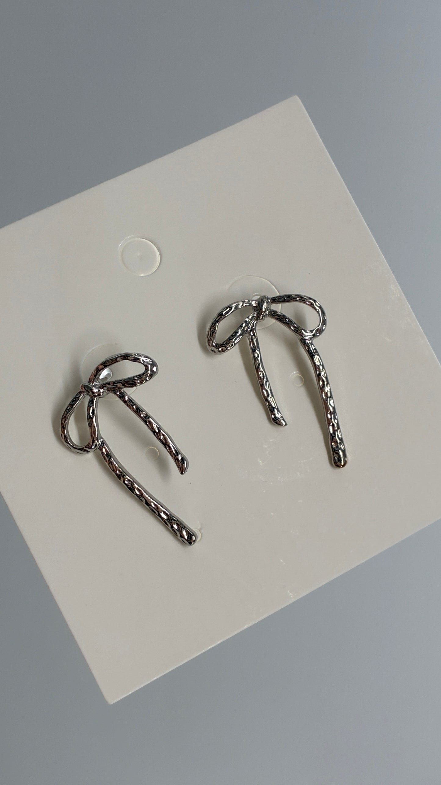 Silver Bow Earrings