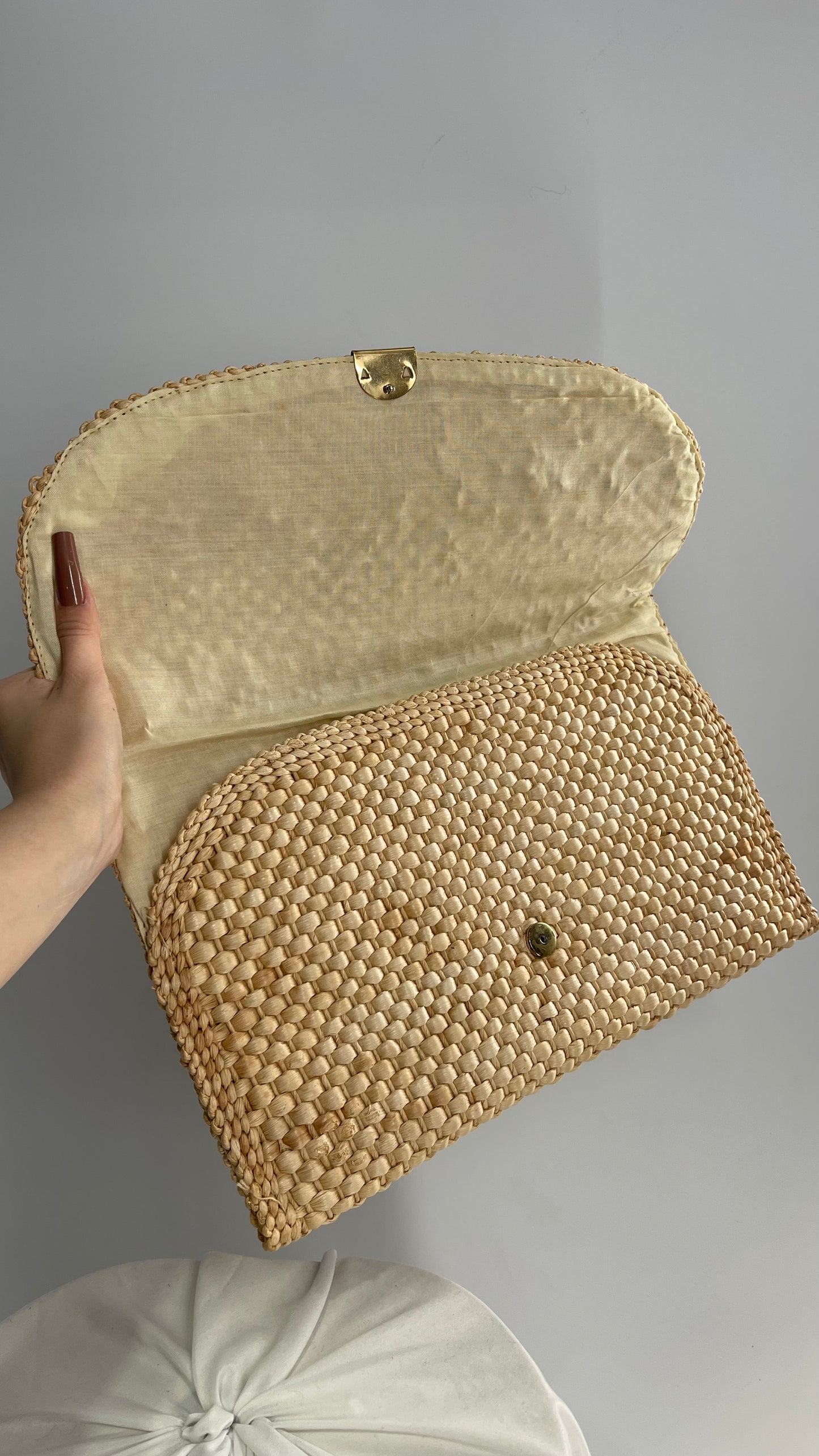 Vintage Mister Ernest Woven Straw Oversized XL Clutch