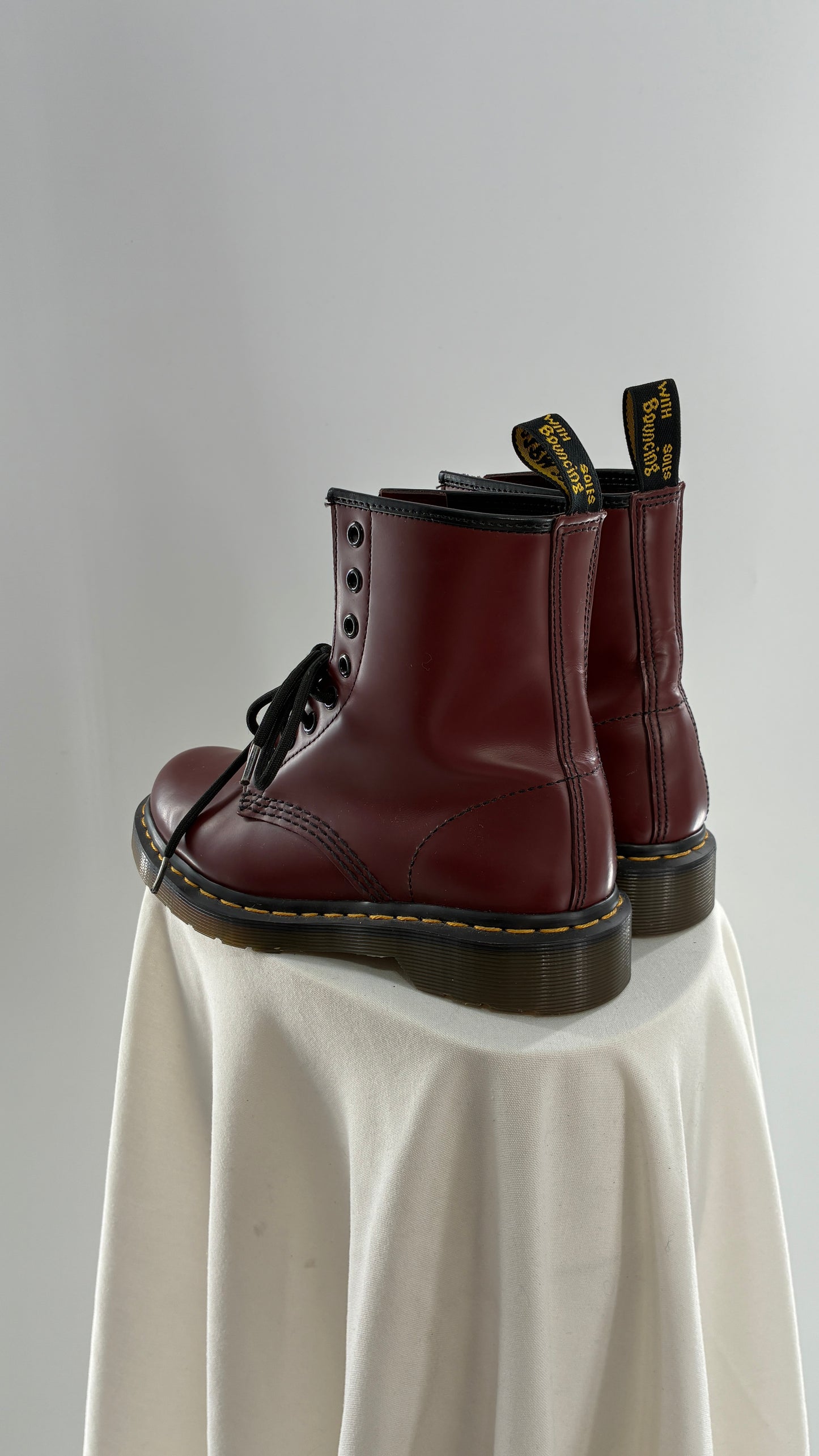 Vintage Dr. Martens Burgundy Maroon Combat Boots (6L)