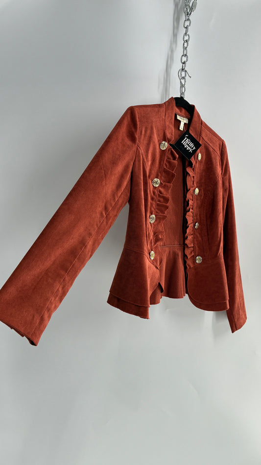 Vintage Orange Button Front Jacket (Small)
