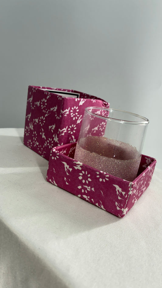Free People Candle Holder or Small Glass Dipped in Glitter