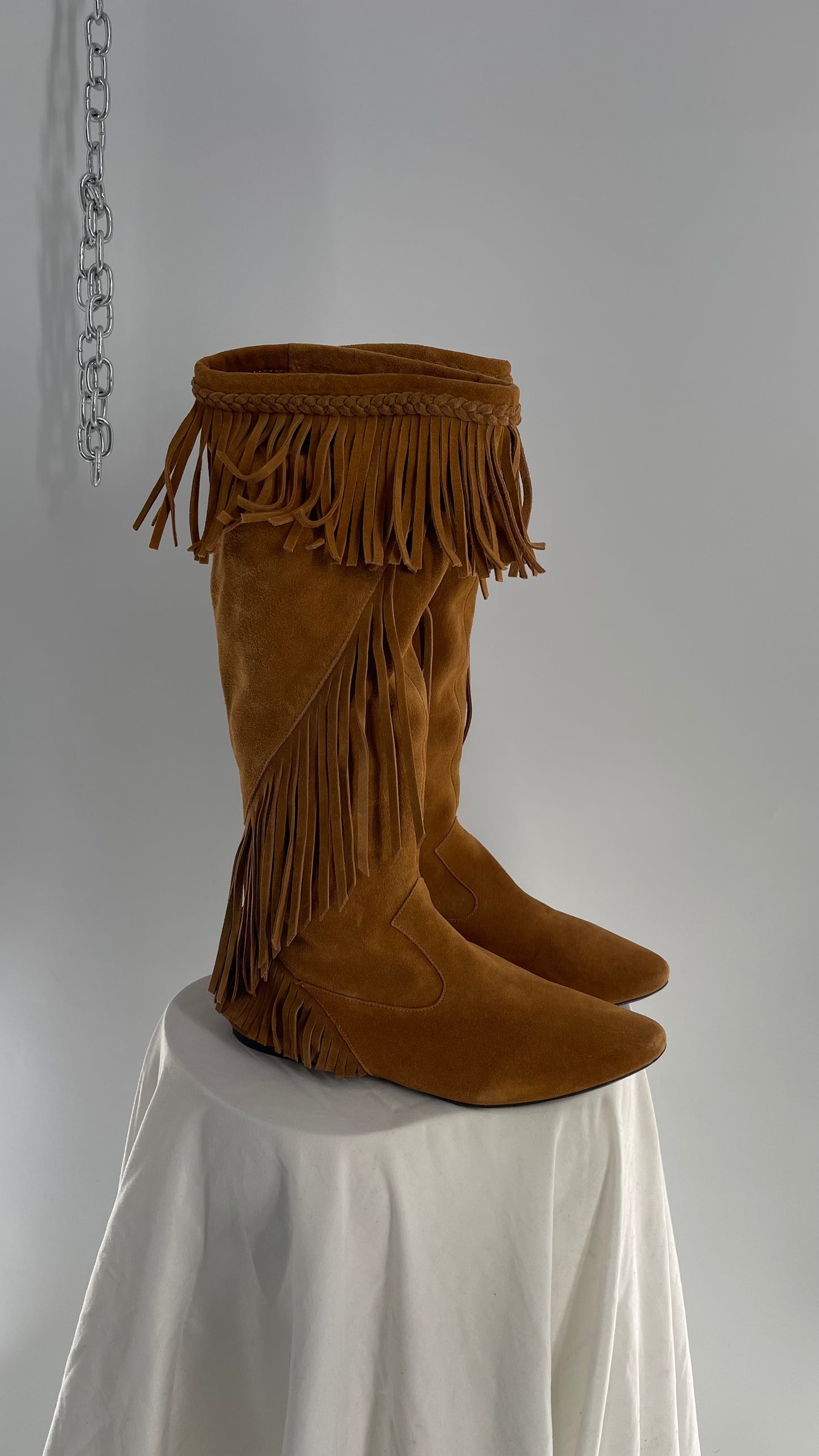 Vintage Sam Edelman Leather Fringe Western Boot (8.5)