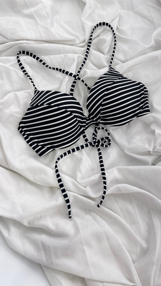 Urban Outfitters Out From Under Black White Striped Underwire Swim Top (Small)