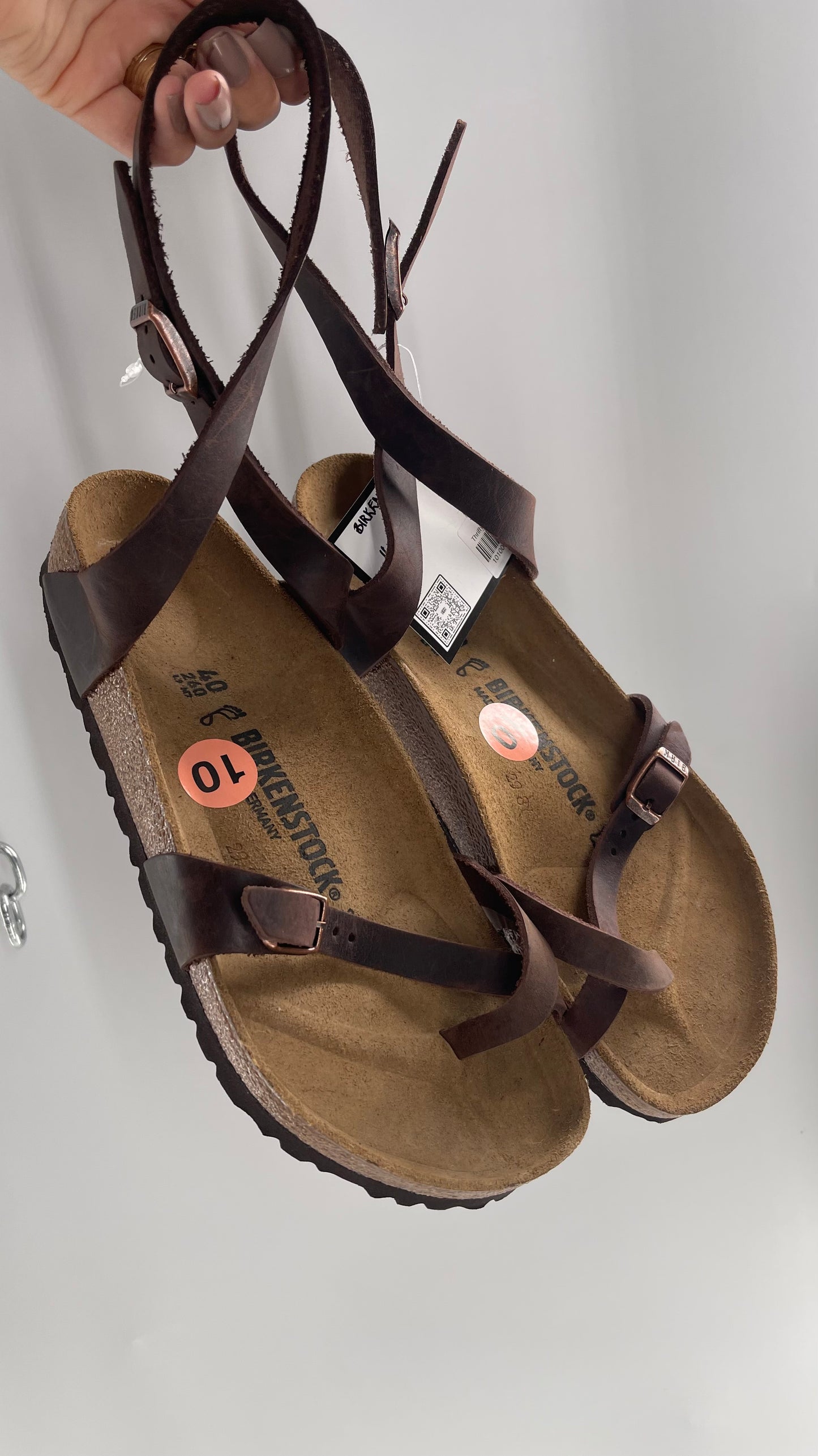 BIRKENSTOCK YARA Leather Strappy Sandal with Tags Attached (40)