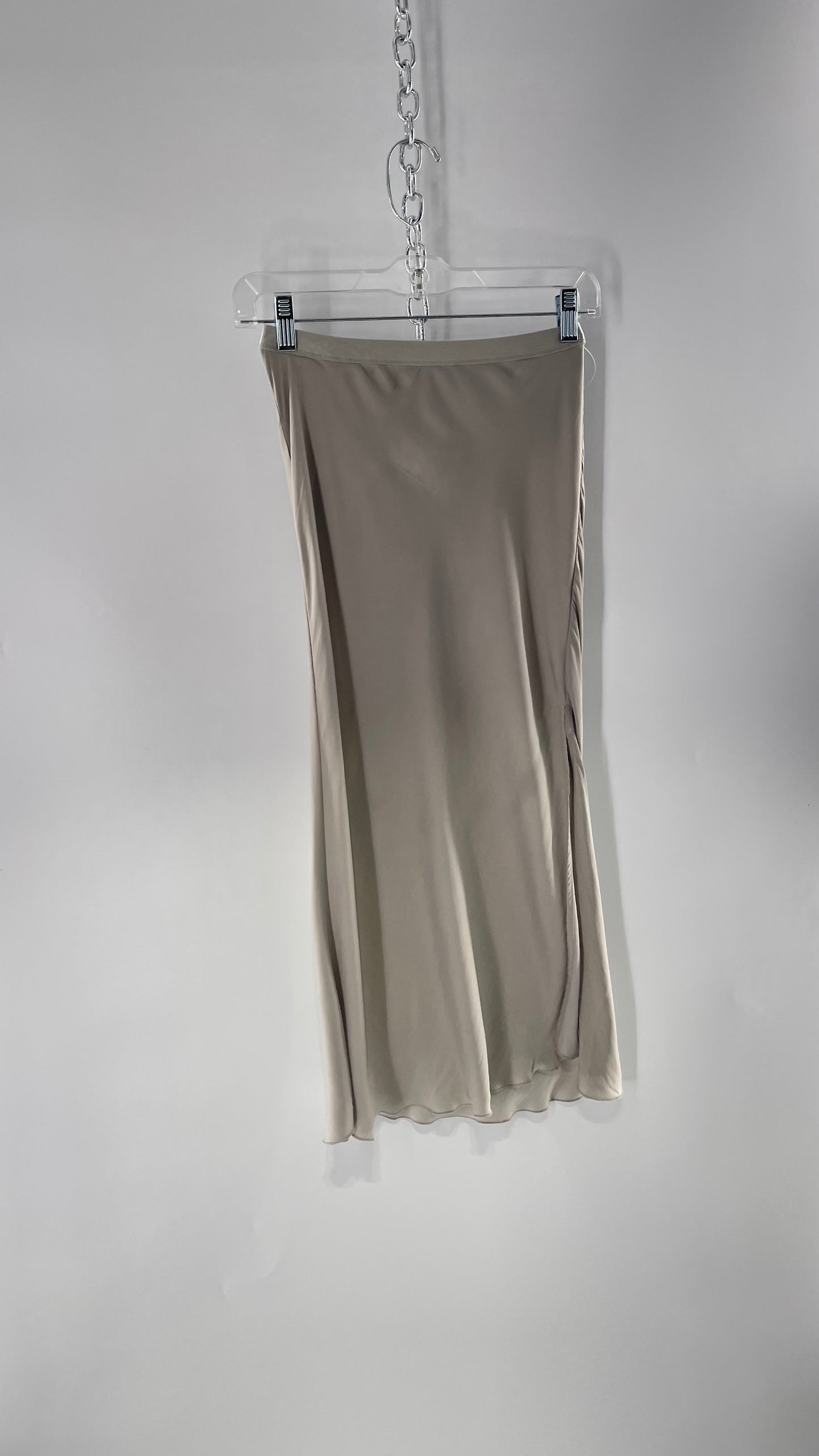 Free People Grey Satin Slip Skirt (XS)