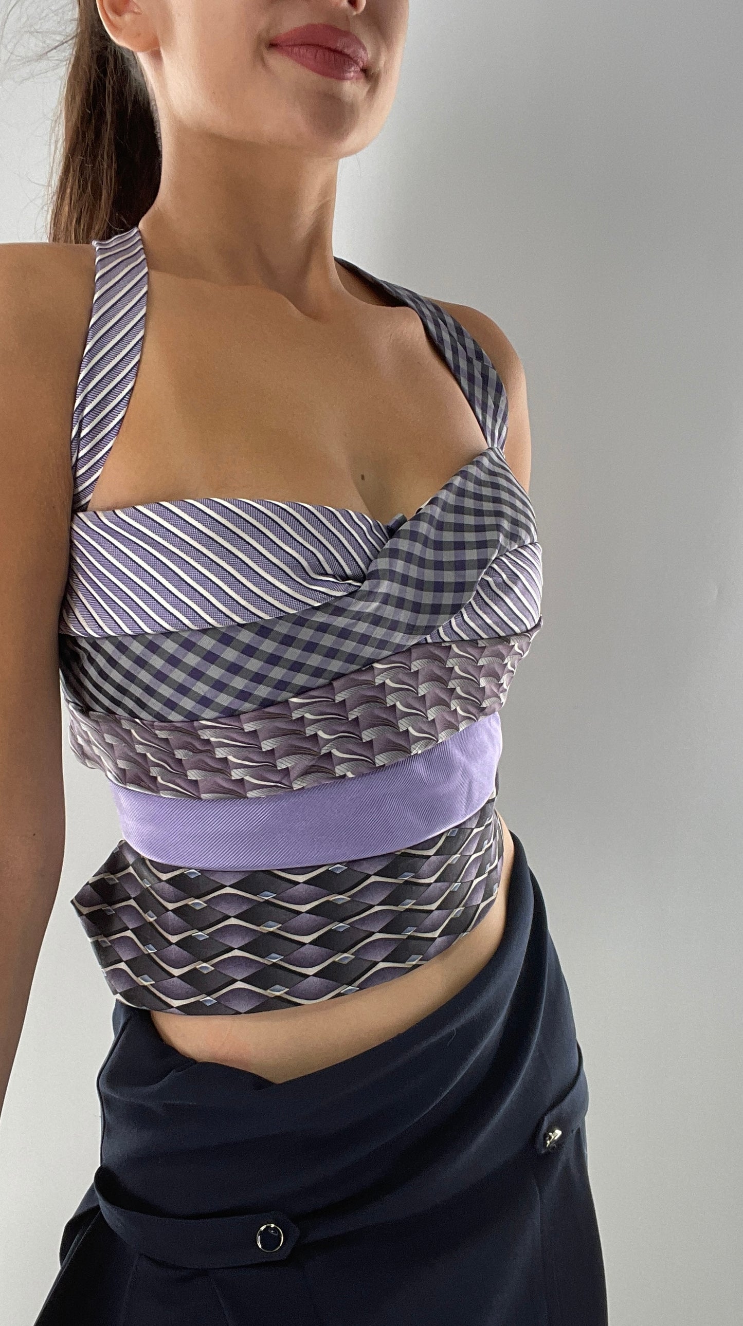 All Tied Up Custom Handmade Top Purple (One Size)