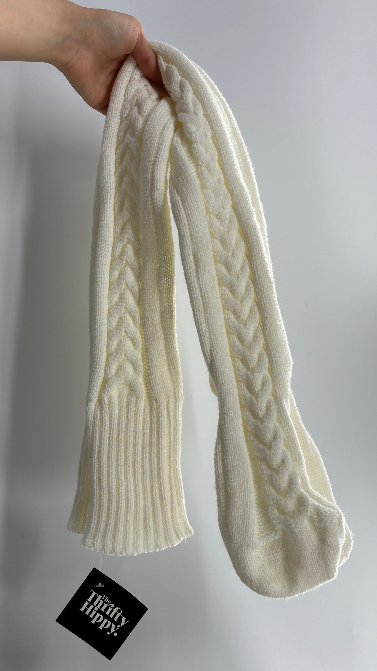 NWOT Off White Thick Knit Thigh High Cableknit Socks