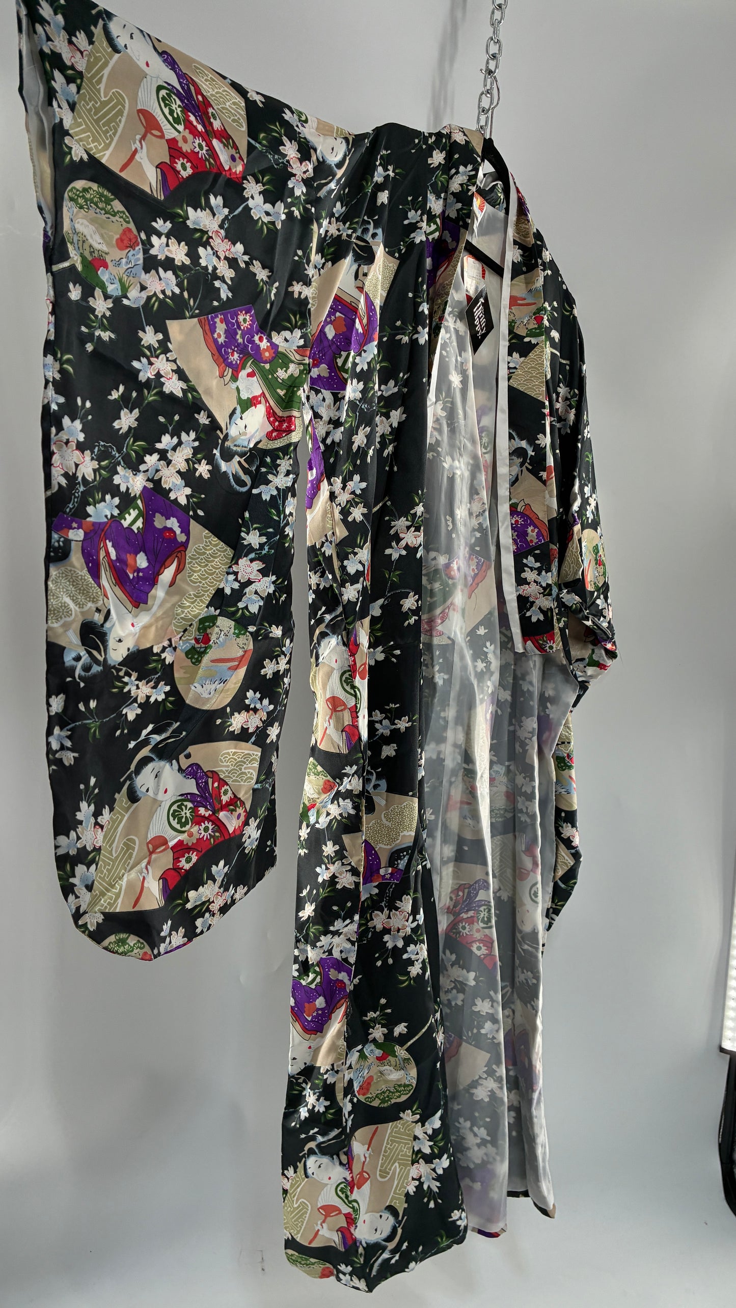 Deadstock Vintage Japanese Style Drape Sleeve Duster Robe/Kimono with Tags Attached (One Size)