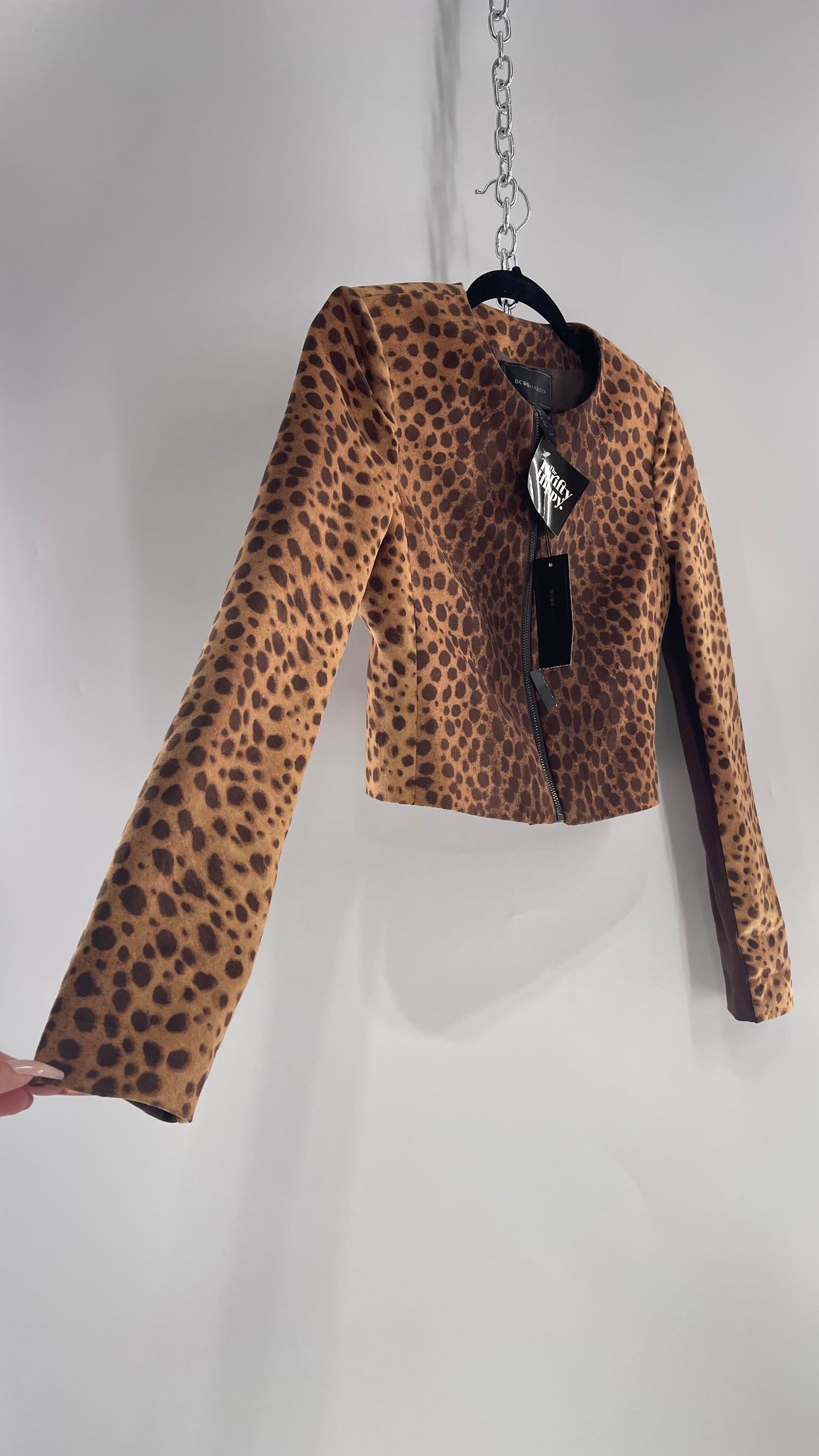 BCBG MAXAZRIA Vintage Cheetah Print Jacket with Tags Attached (XS)