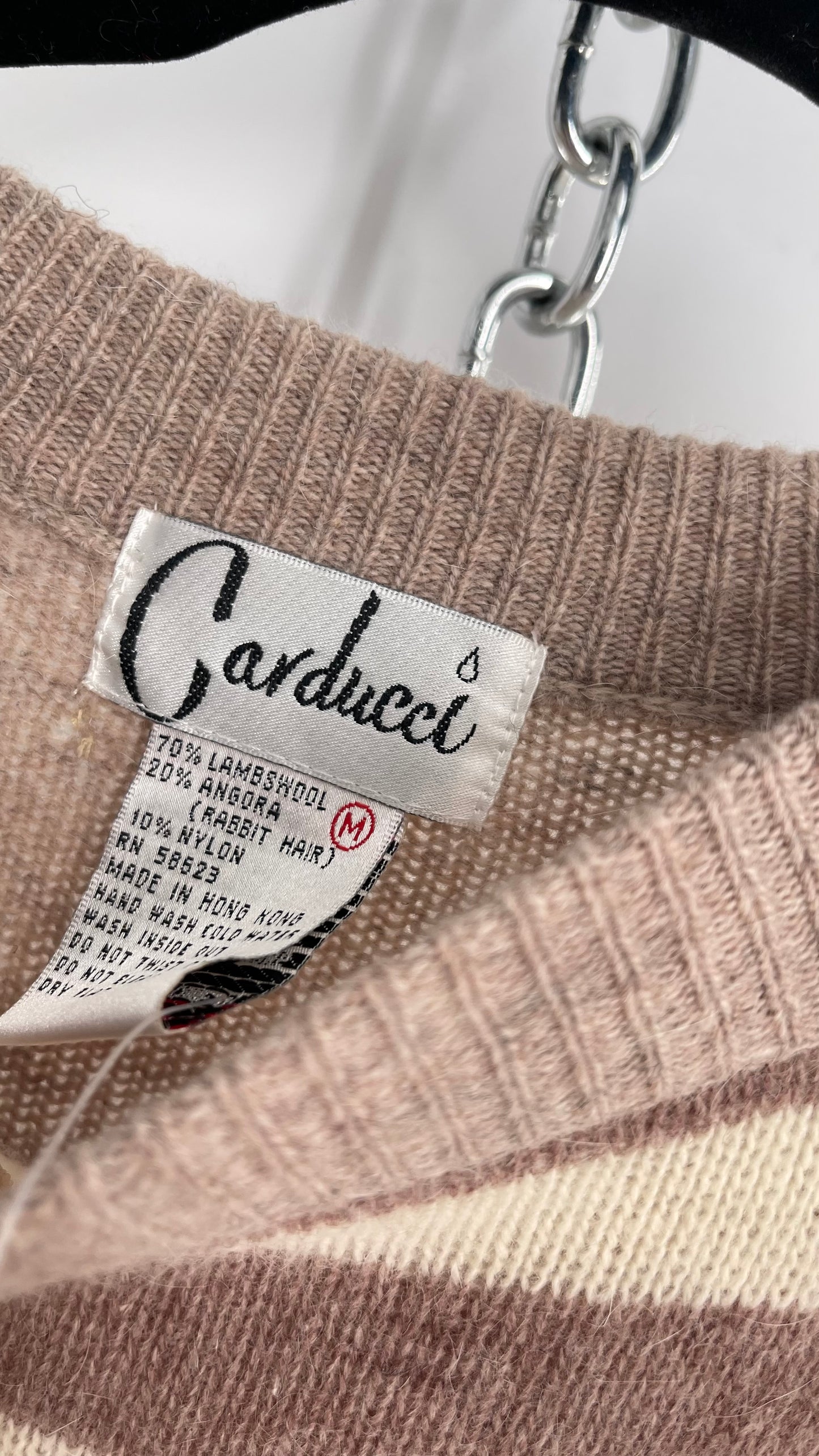 Deadstock Vintage Carducci Lambswool and Angora Rabbit Embroidered Sweater with Tags Attached (Medium)