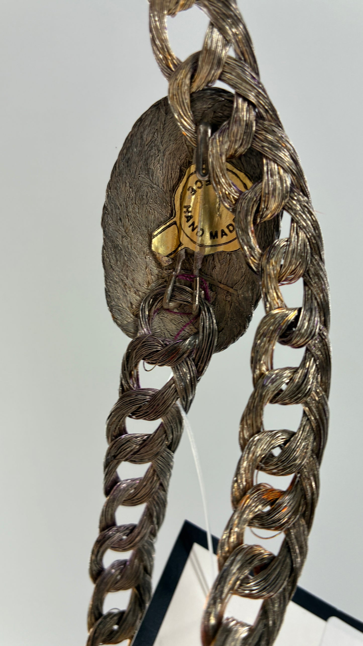 RARE Vintage 1970s Thin Braided Wire, Mixed Metal, Coiled Belt Handmade in Greece