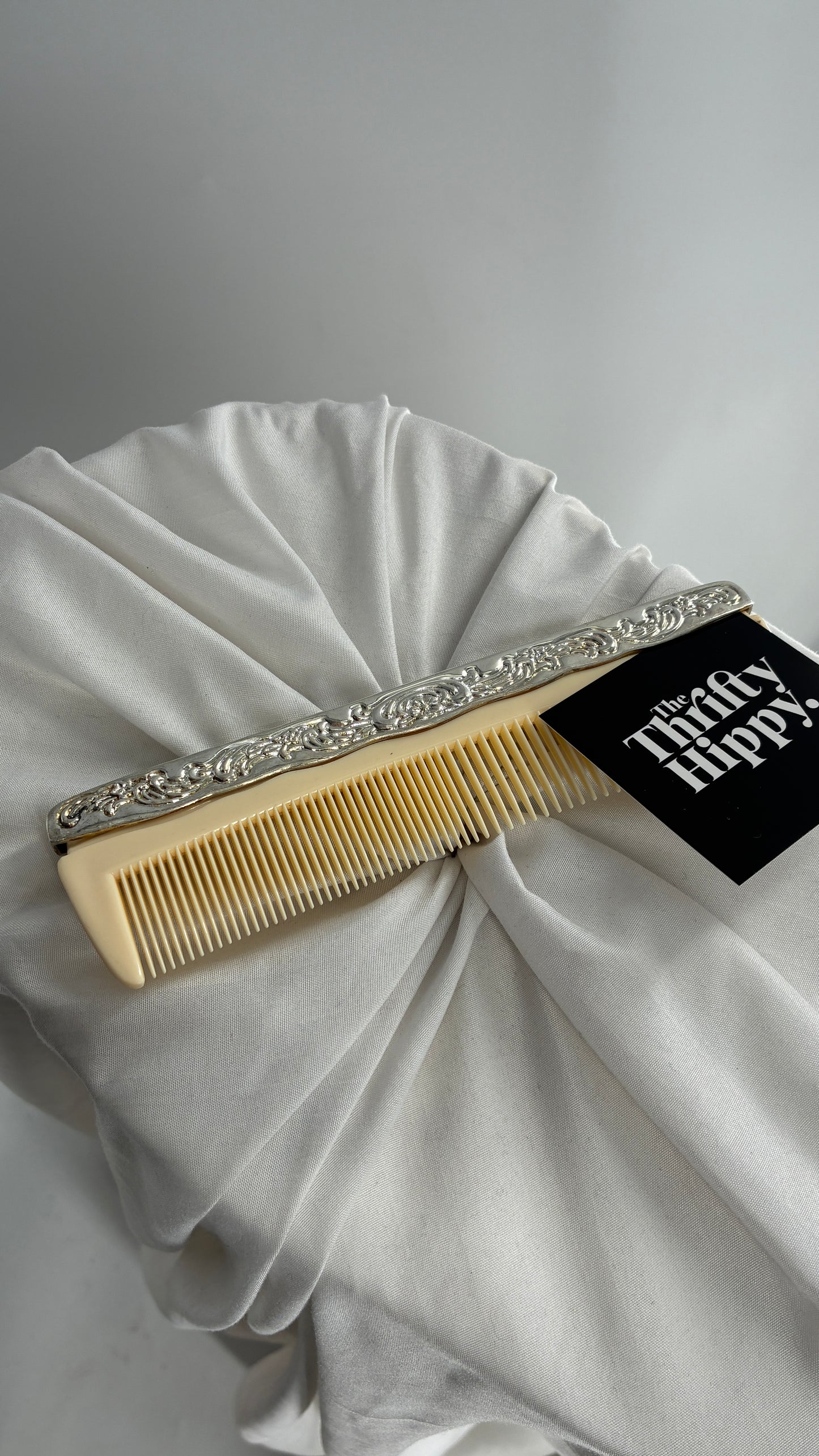 Vintage Metal Embossed Hair Comb