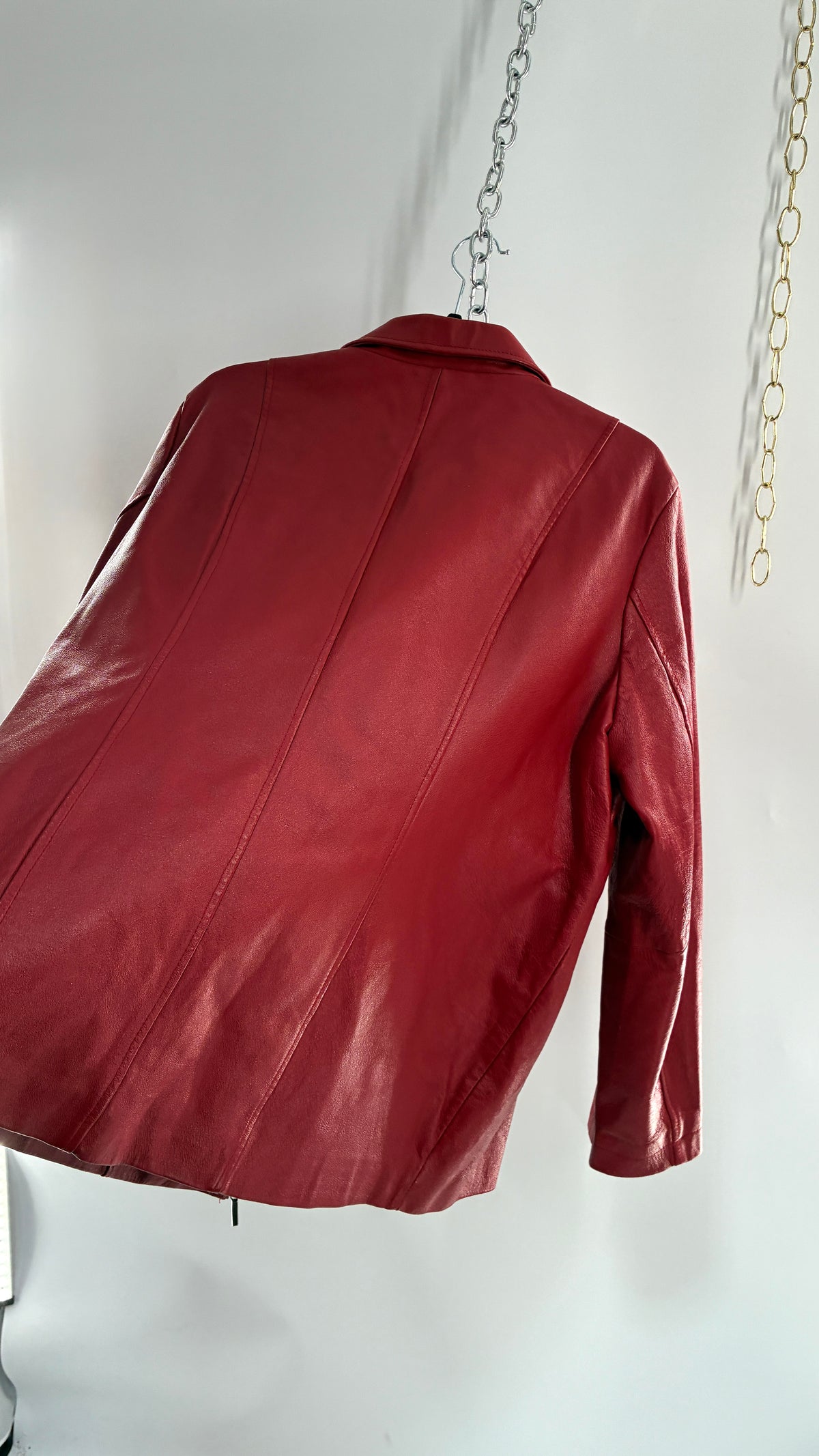 Vintage DIALOGUE Red Genuine Leather Jacket (XL/XXL)