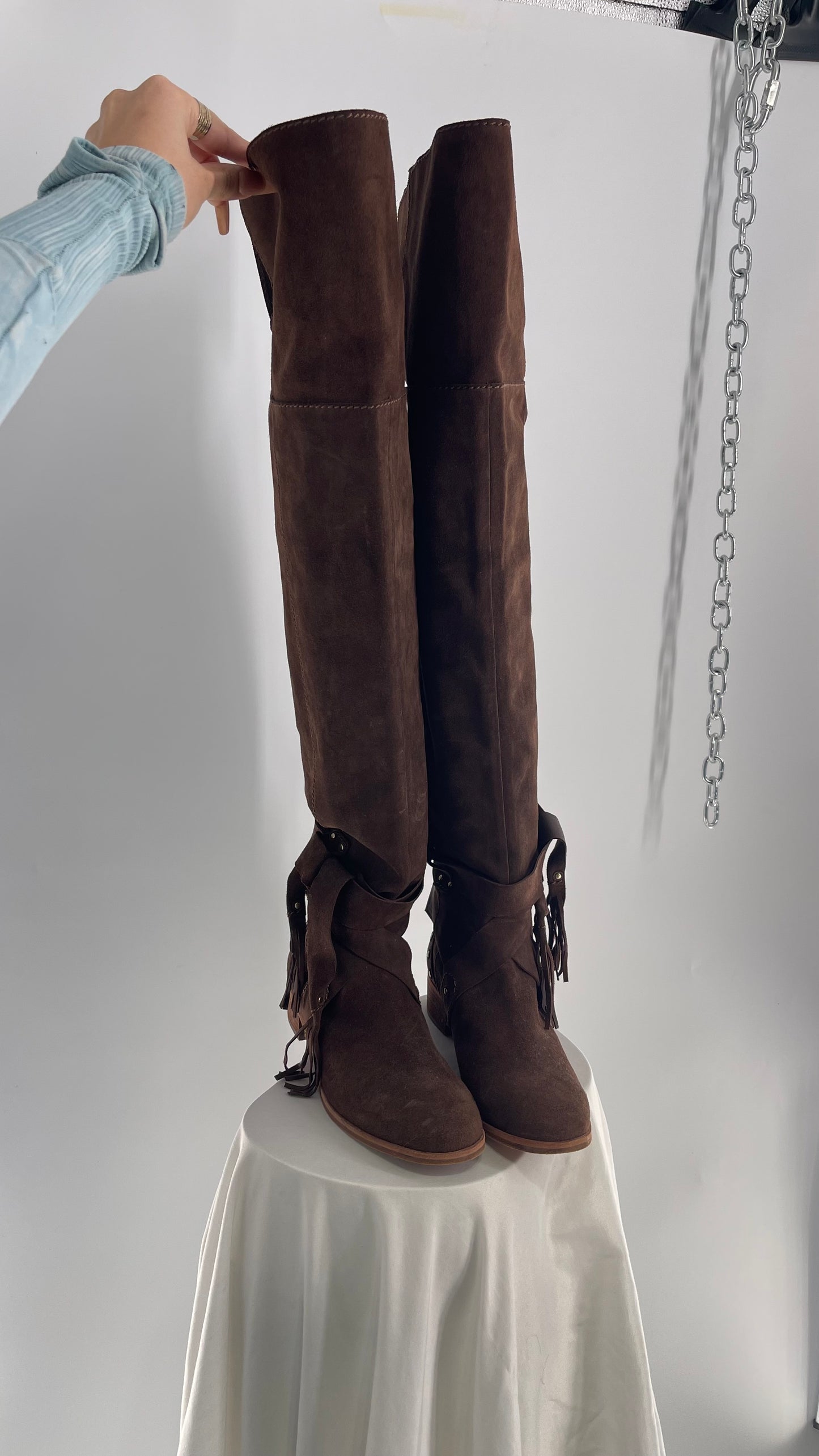 See by Chloé Dasha Dark Brown Dakar Thigh High Suede Boots (39.5/9.5)