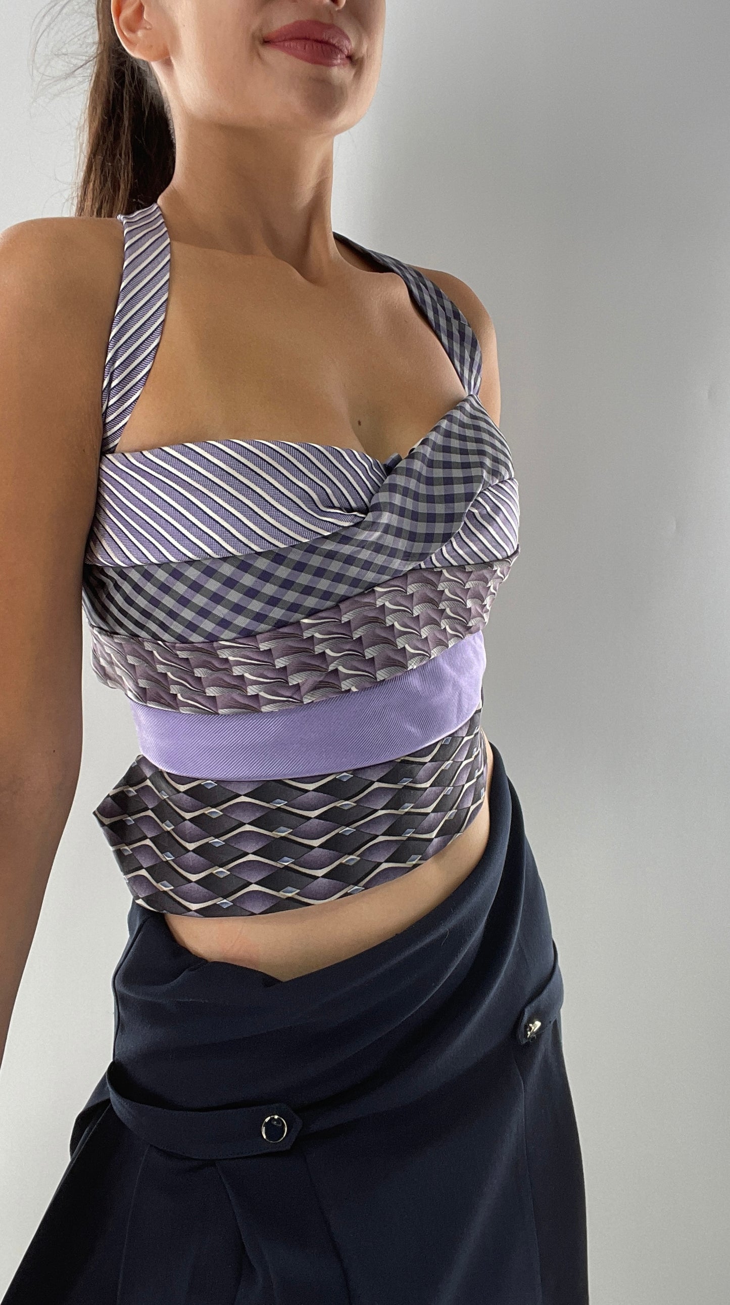 All Tied Up Custom Handmade Top Purple (One Size)