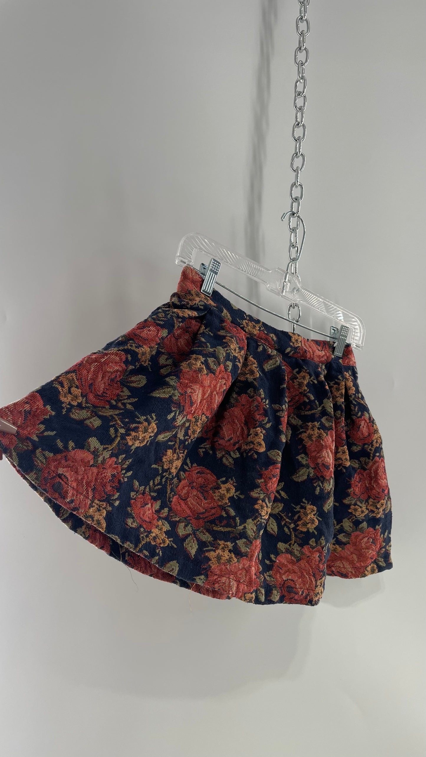 DAIA Micro Mini Floral Tapestry Skirt (Small)