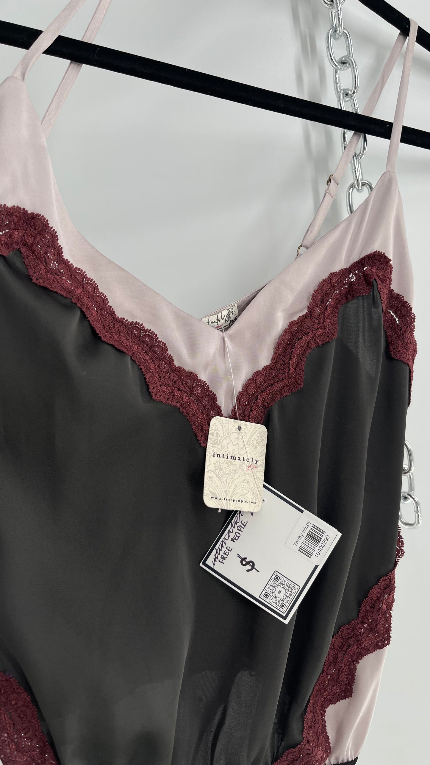 Intimately Free People Black, Burgundy, Lavender Silky Bodysuit with Tags Attached (Small)