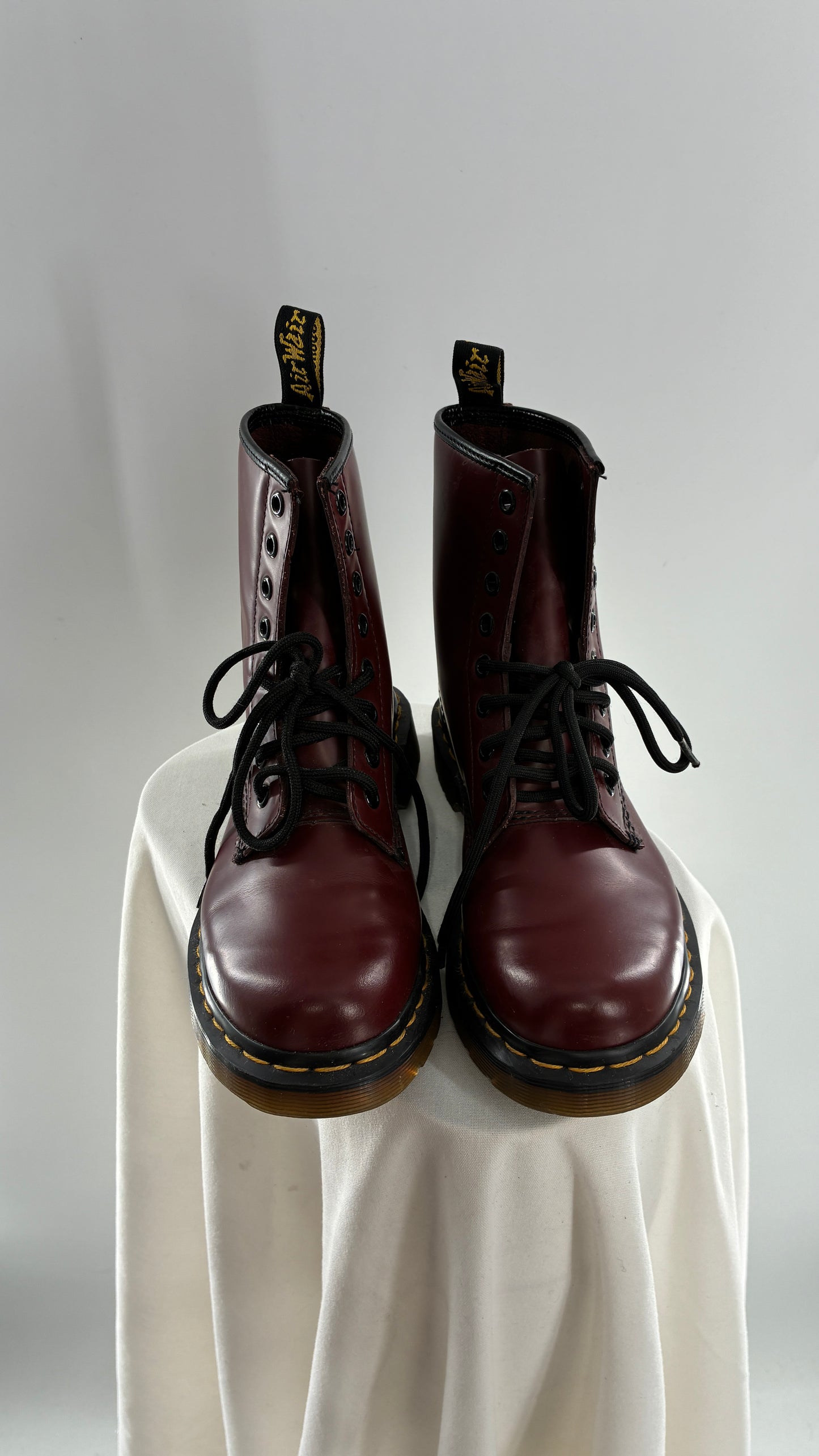 Vintage Dr. Martens Burgundy Maroon Combat Boots (6L)