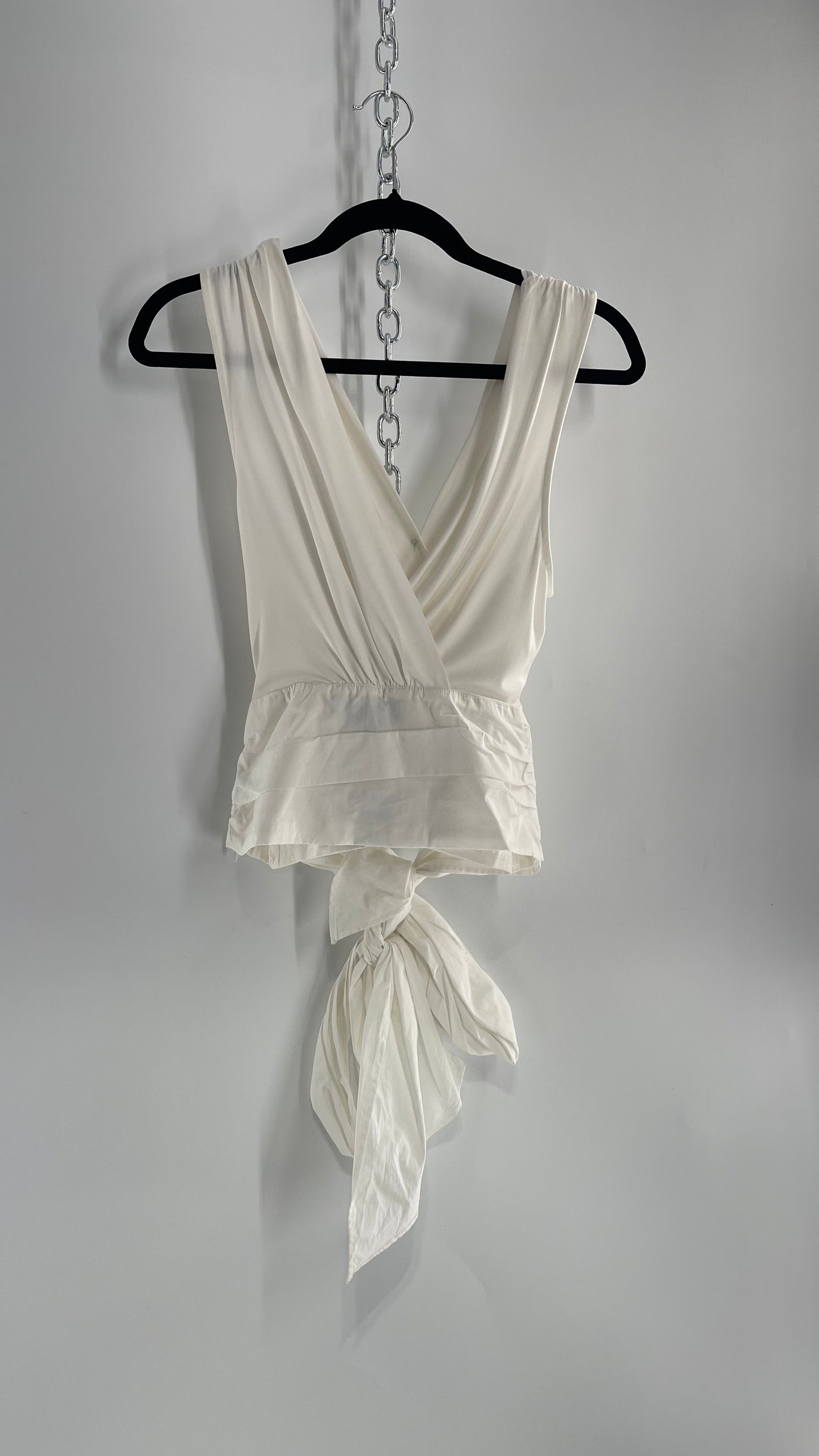 Sunday in Brooklyn Anthropologie White Wrap Around Tie Up Tank (Medium)