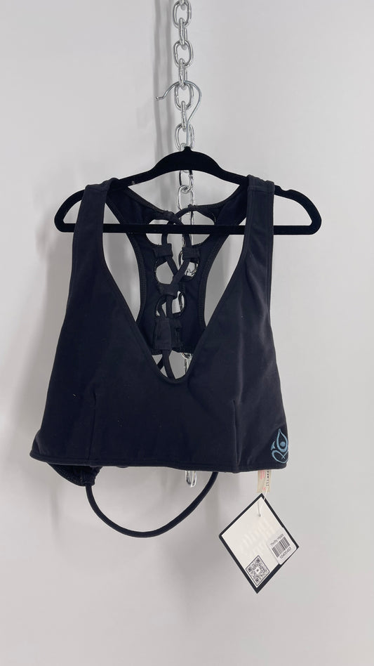 Free People Movement Worn Lace Up Back Sports Bra (Large)