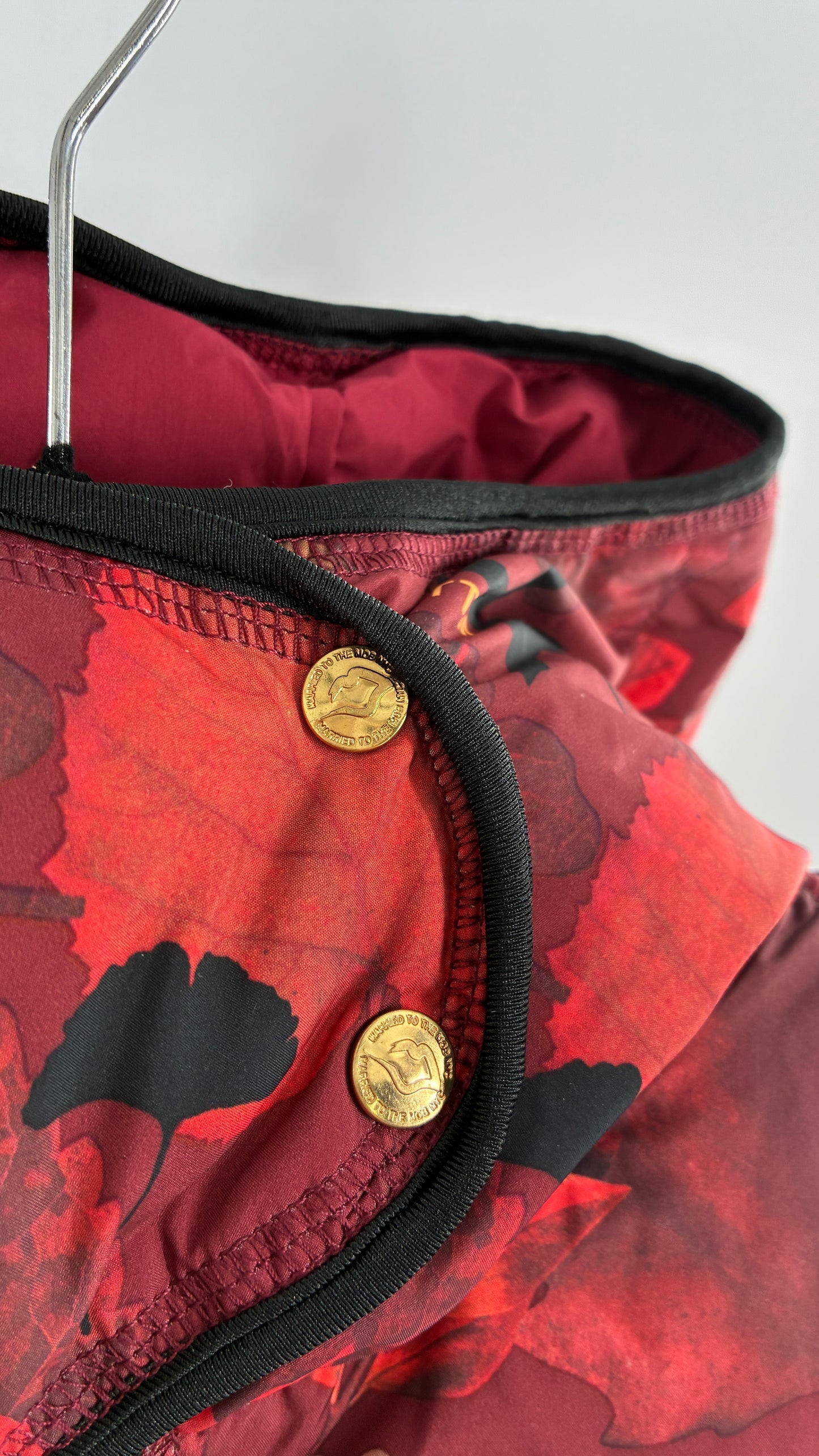 Vintage MARRIED TO THE MOB Reversible Maroon Duck Feather, Down Vest (Medium)