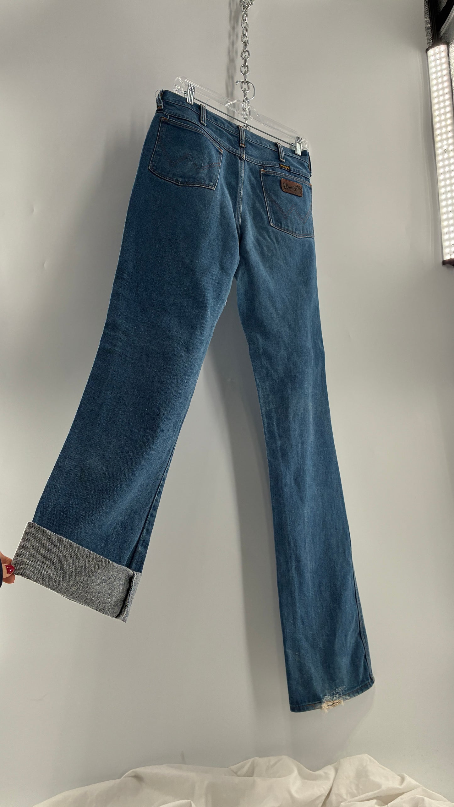 Vintage Free People WRANGLER Light Wash High Waisted Jeans (31x38)