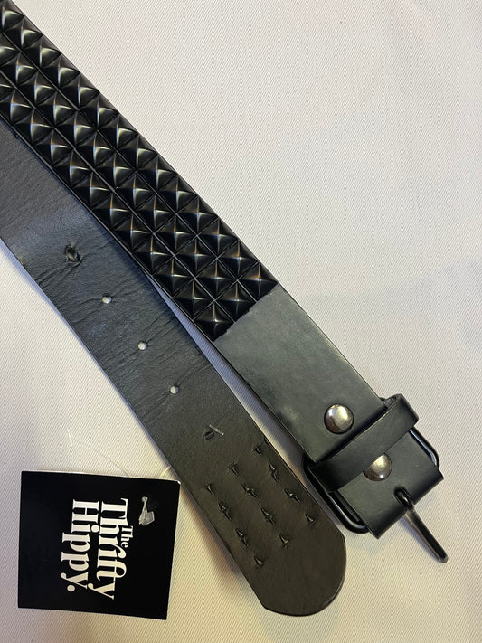 Vintage All Black Studded Belt (XXL)