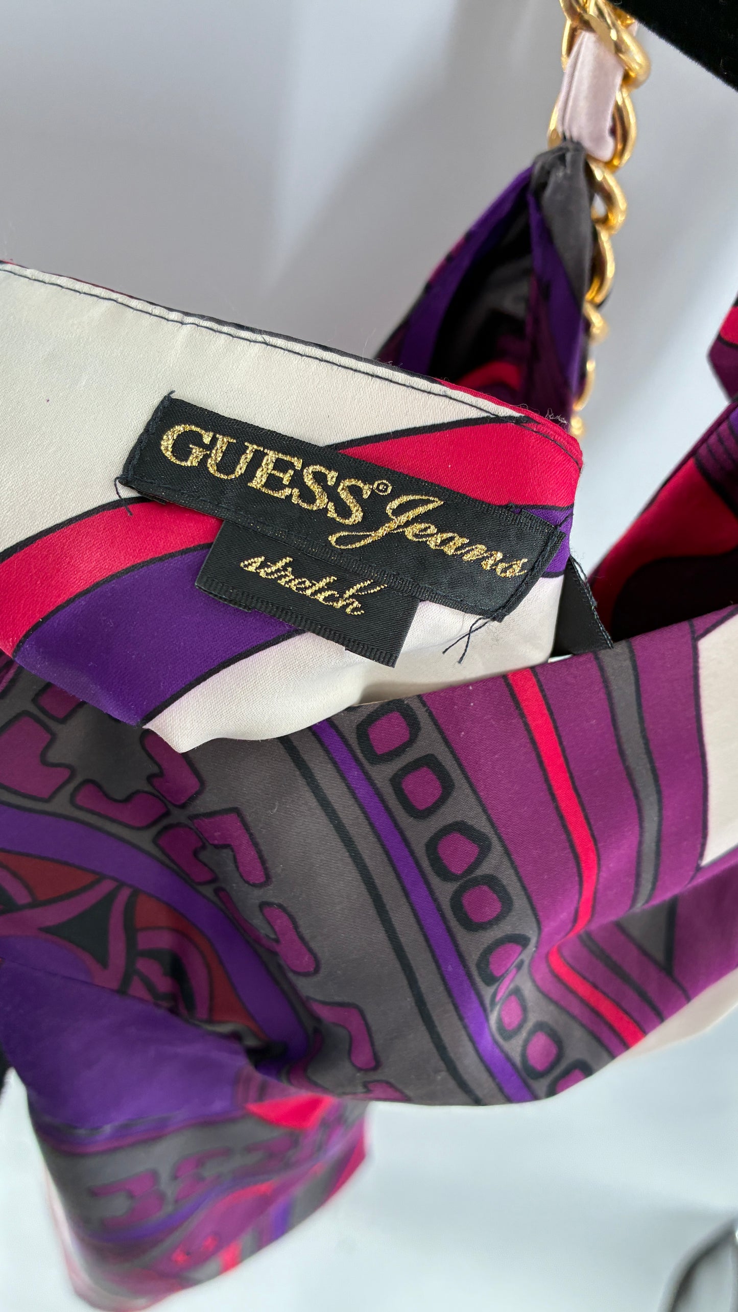 Vintage 1990s GUESS Silky Halter with Chain Detail (XS)