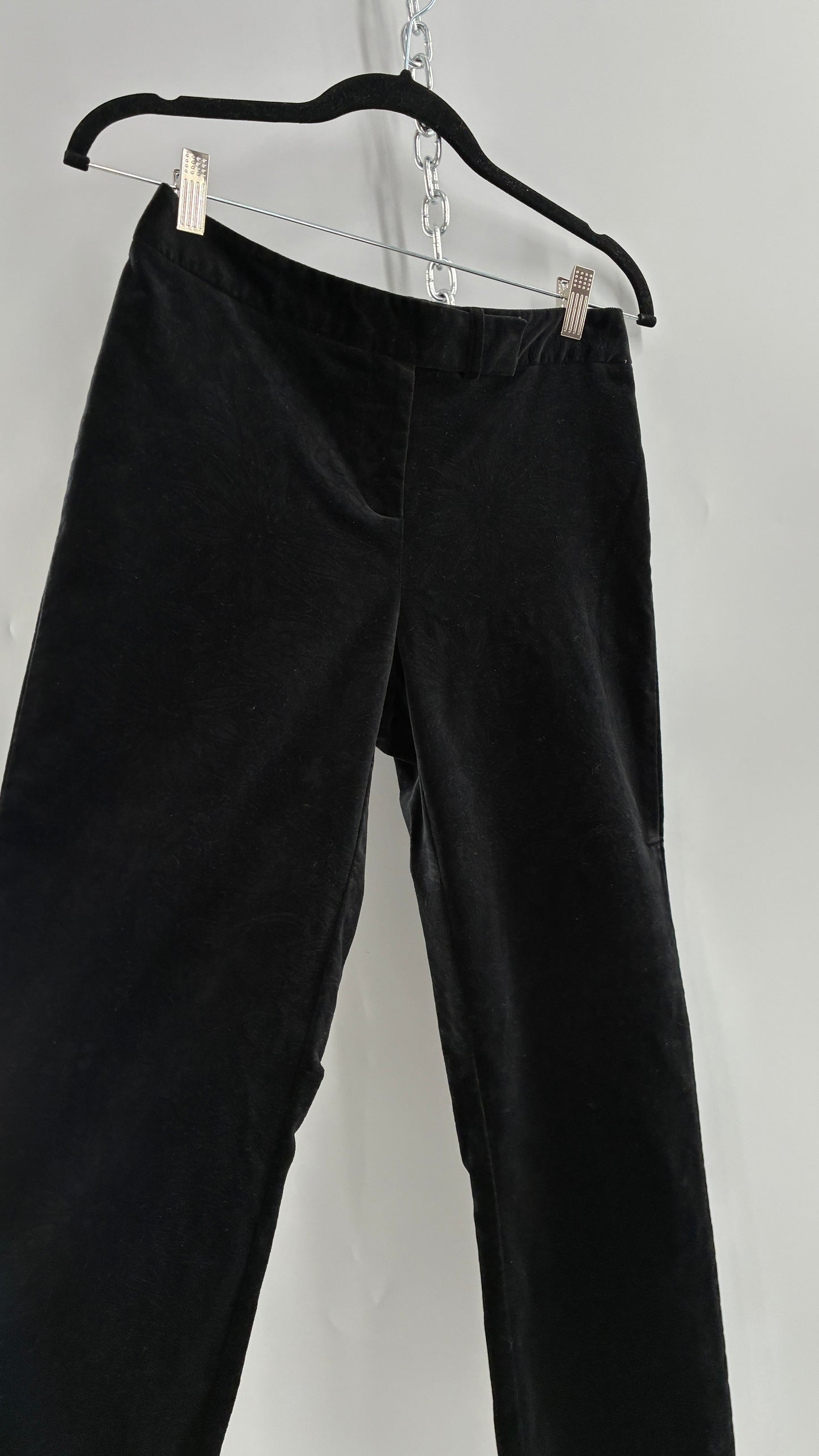 Deadstock Vintage 2000s Lilly Pulitzer Black Velvet Embossed Floral, Side Closure Pants (4)