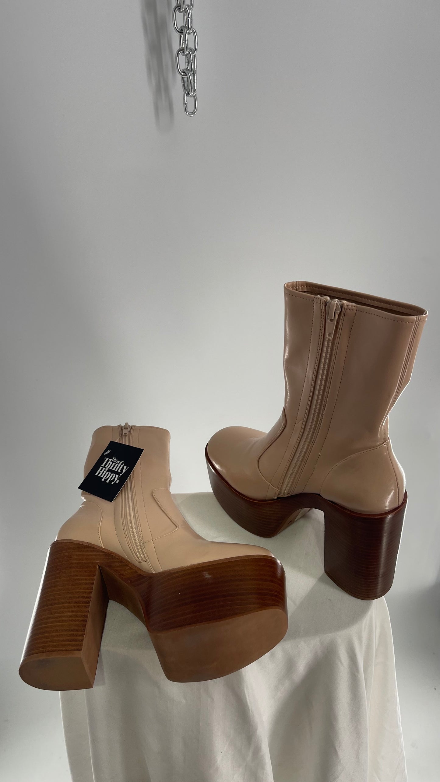 Jeffrey Campbell Mexique Beige Boot with Platform And Chunky Wooden Heel (6)