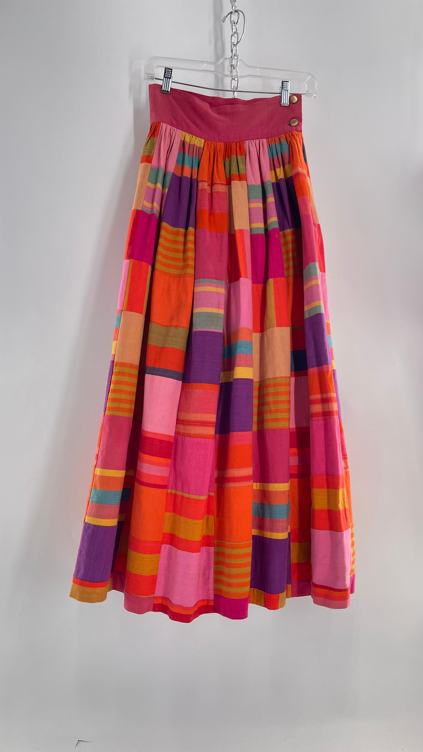 Vintage El Palomar Patchwork Skirt Made in Jalisco Mexico (XS)