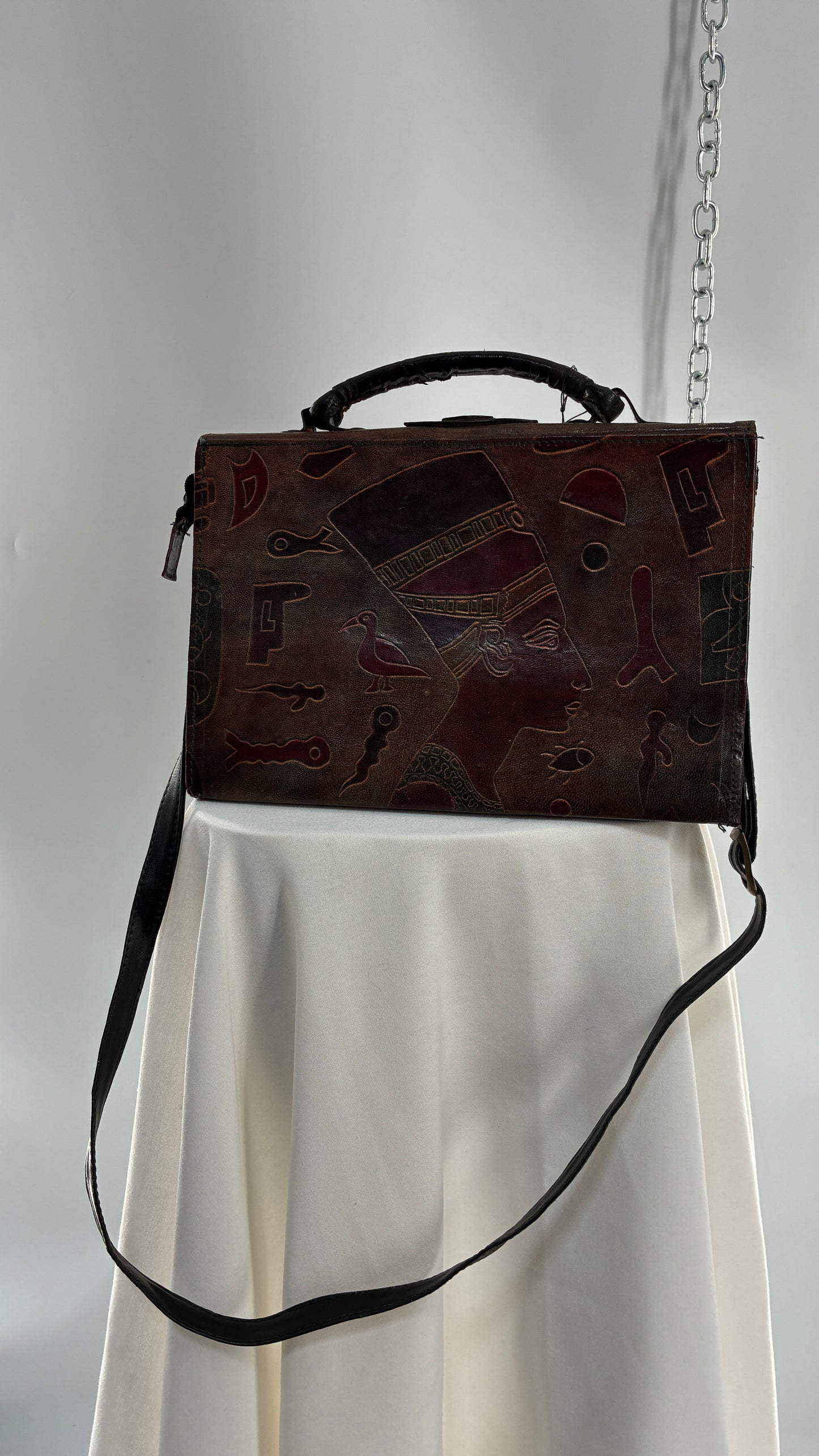 Deadstock Vintage African Leather Engraved Cross Body