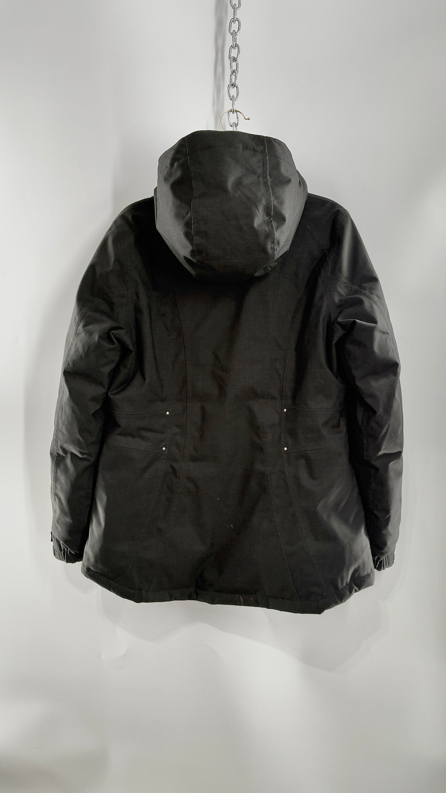 EDDIE BAUER Goose Down Black Jacket with Puffer Lining (Medium)