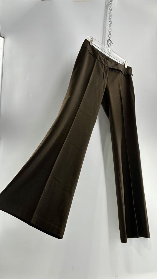 Vintage United Colors of Benneton 98% Pure Virgin Wool Brown Trousers Made in Portugal  (44)