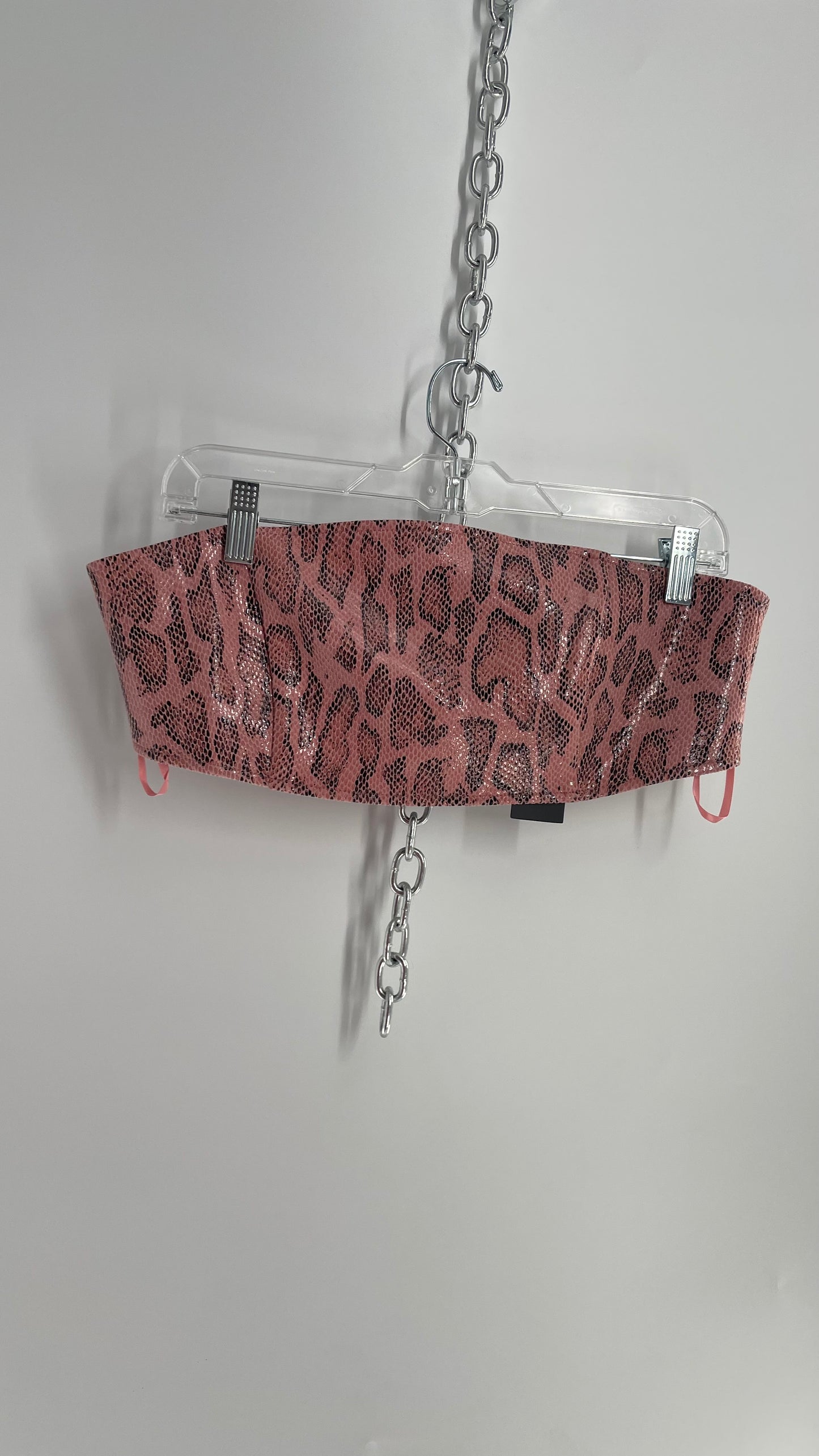 MOTEL Pink Snakeprint Bandeau with Tags Attached  (XL)