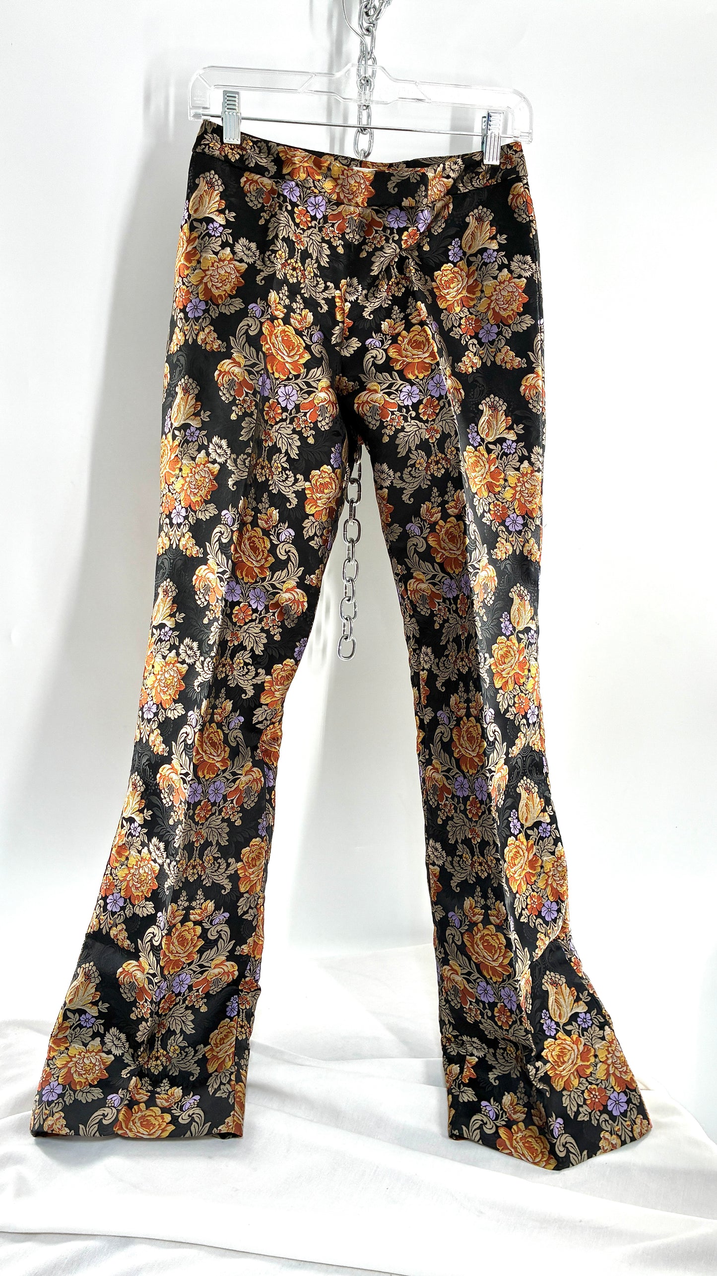 Vintage DOLCE & GABANNA Silk Black Brocade Trouser (42)