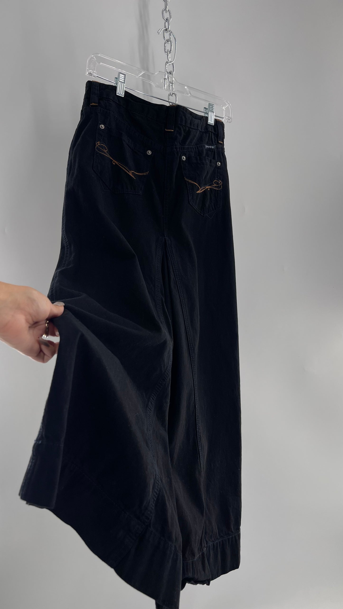 Vintage Urban Outfitters Renewal Union Bay Dark Wash Denim Full Length Skirt with Tags Attached (Small)