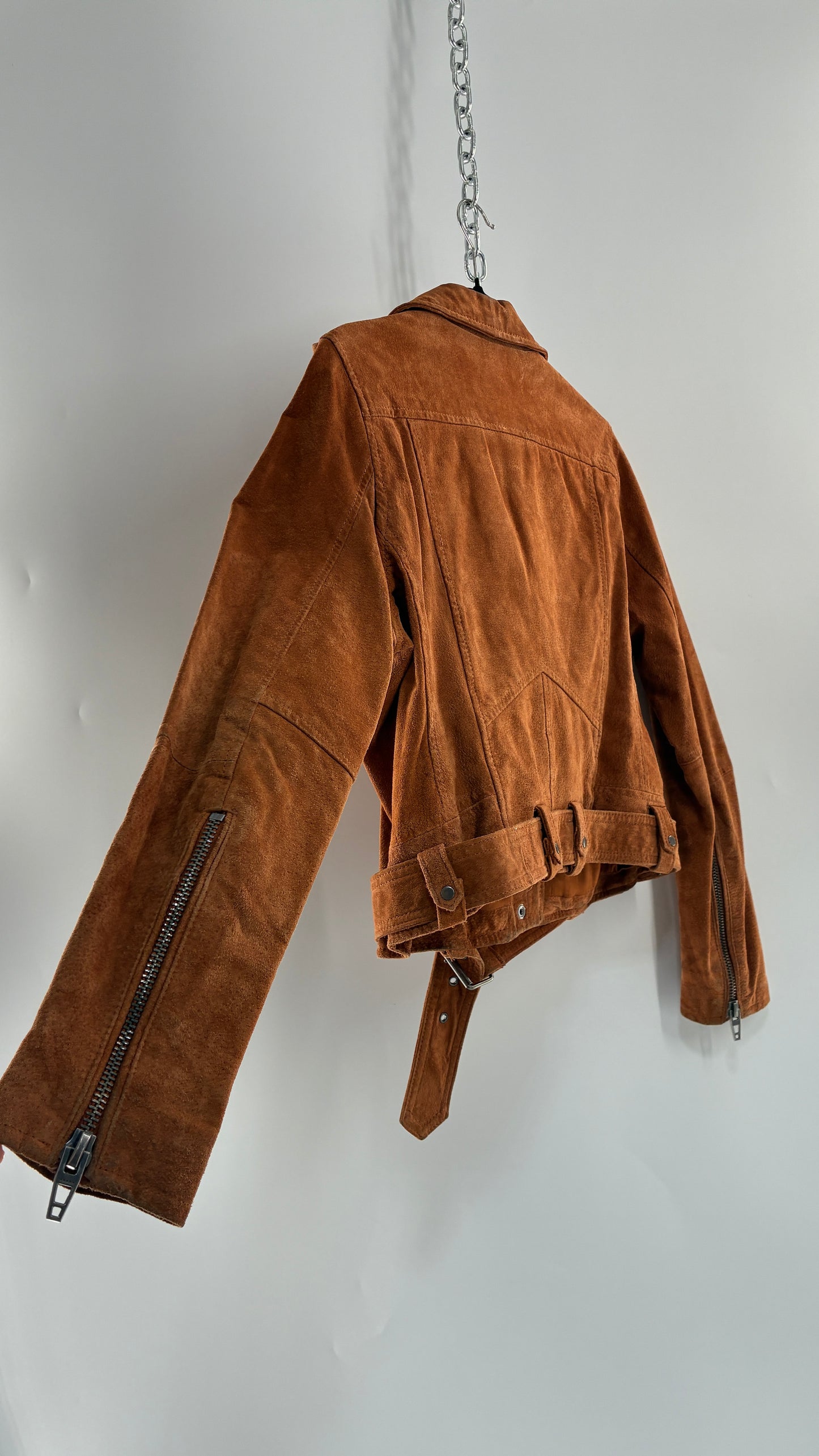 Vintage BLANK NYC Suede Leather Motorcycle Jacket (Large)