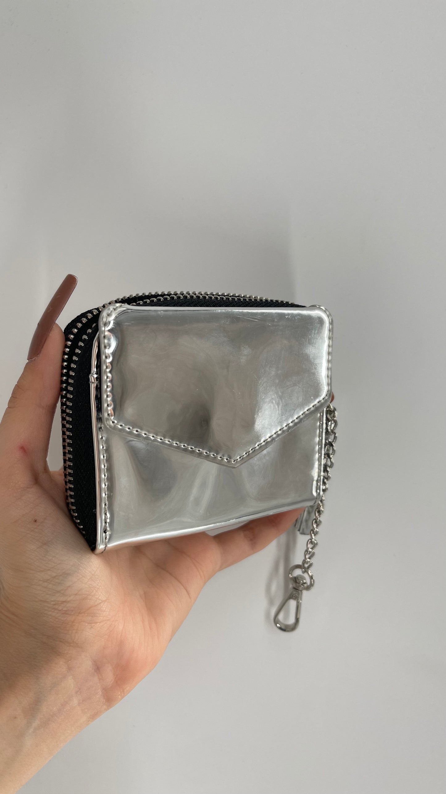 Urban Outfitters Silver Metallic Mini Wallet