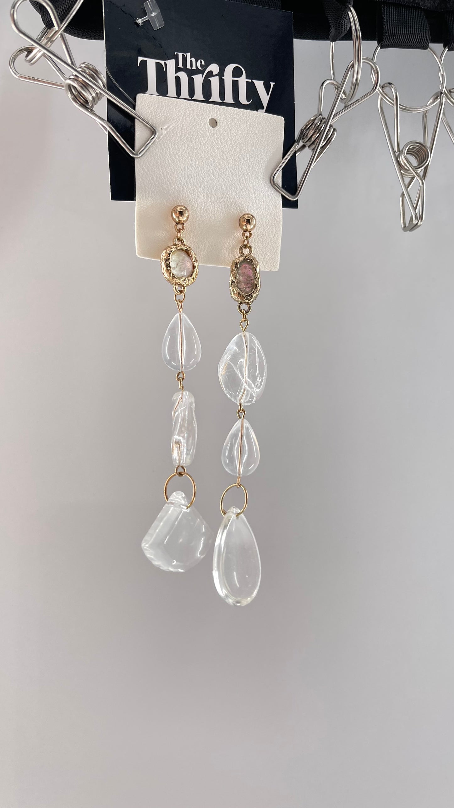 Free People Crystal Clear Opal Earring with Gold Accents