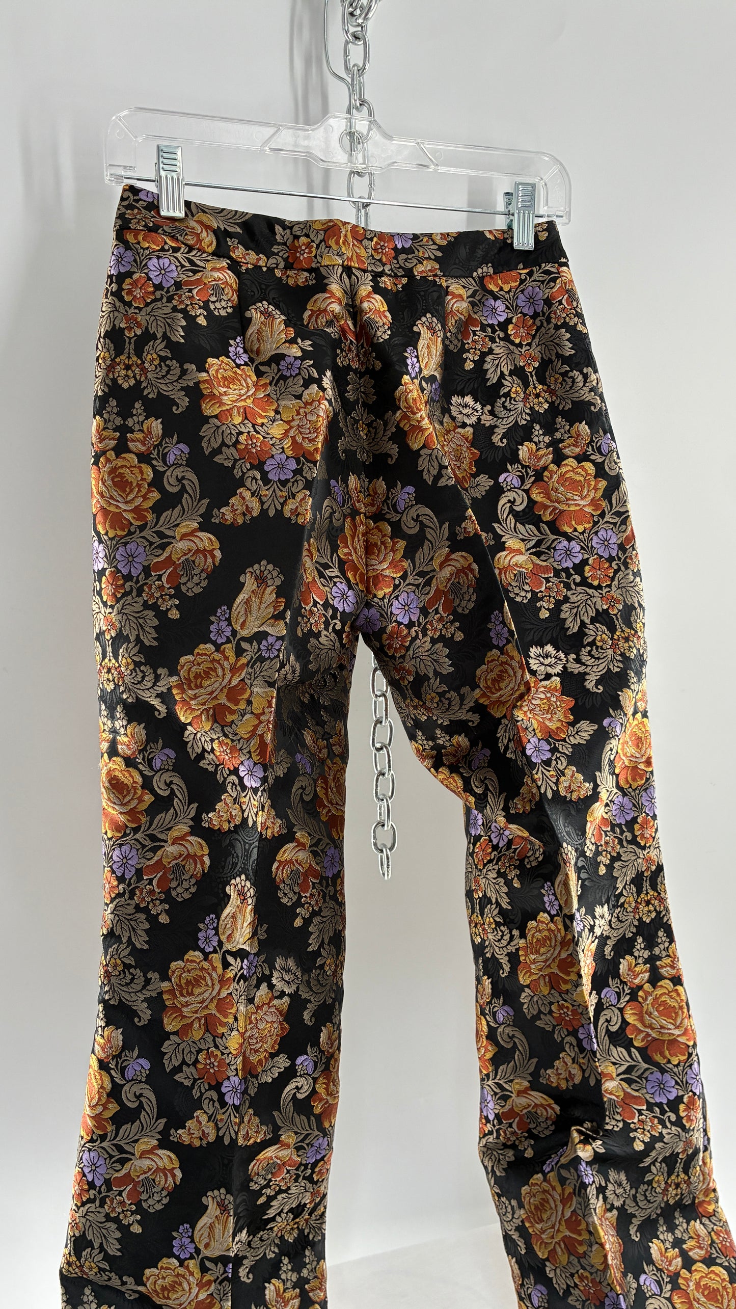 Vintage DOLCE & GABANNA Silk Black Brocade Trouser (42)
